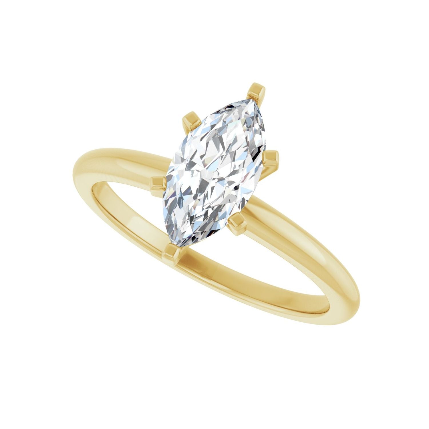 Marquise Engagement Ring | Metal Type=14K Yellow Gold | Center Stone Size=1 CT | Image 5