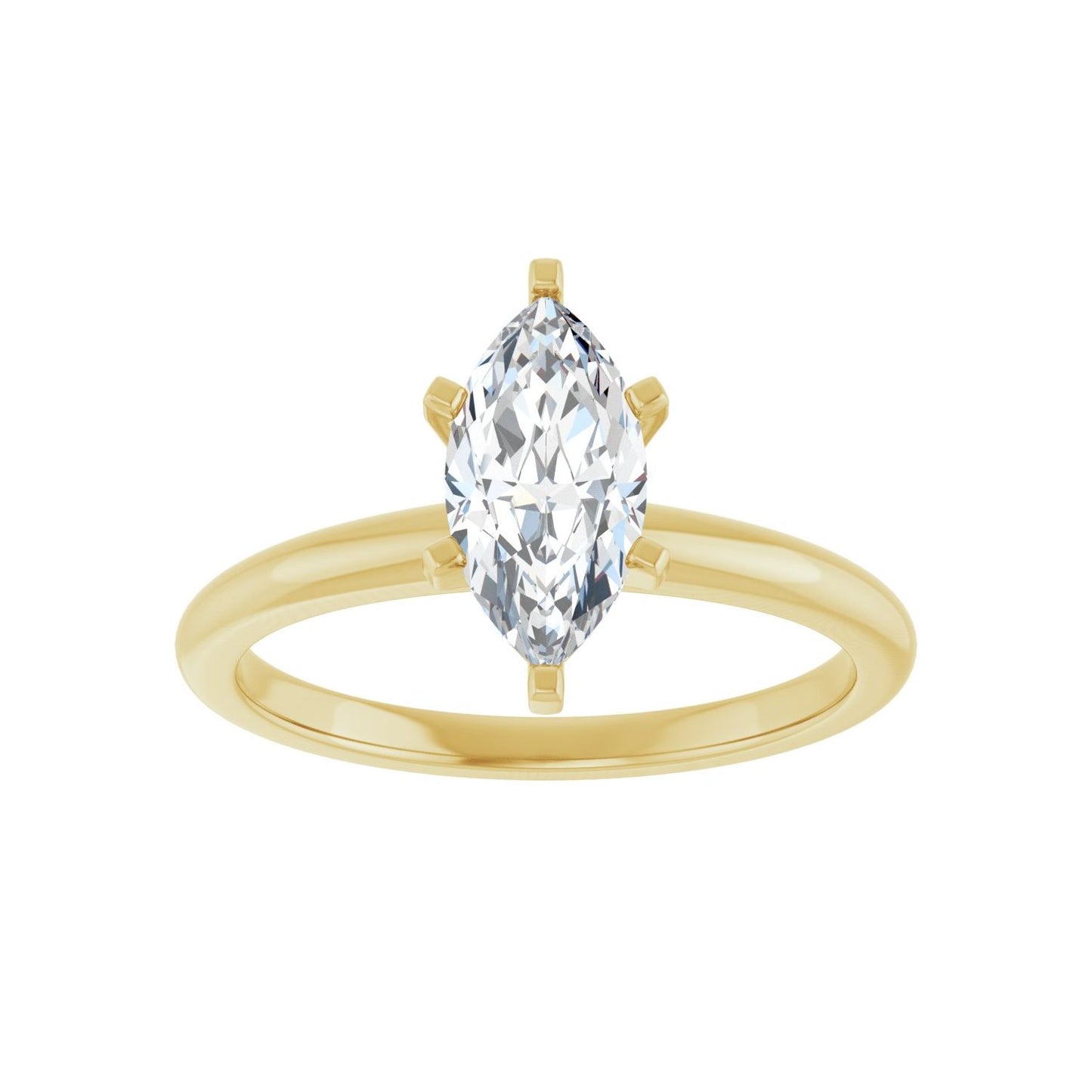 Marquise Engagement Ring | Metal Type=14K Yellow Gold | Center Stone Size=1 CT | Image 3
