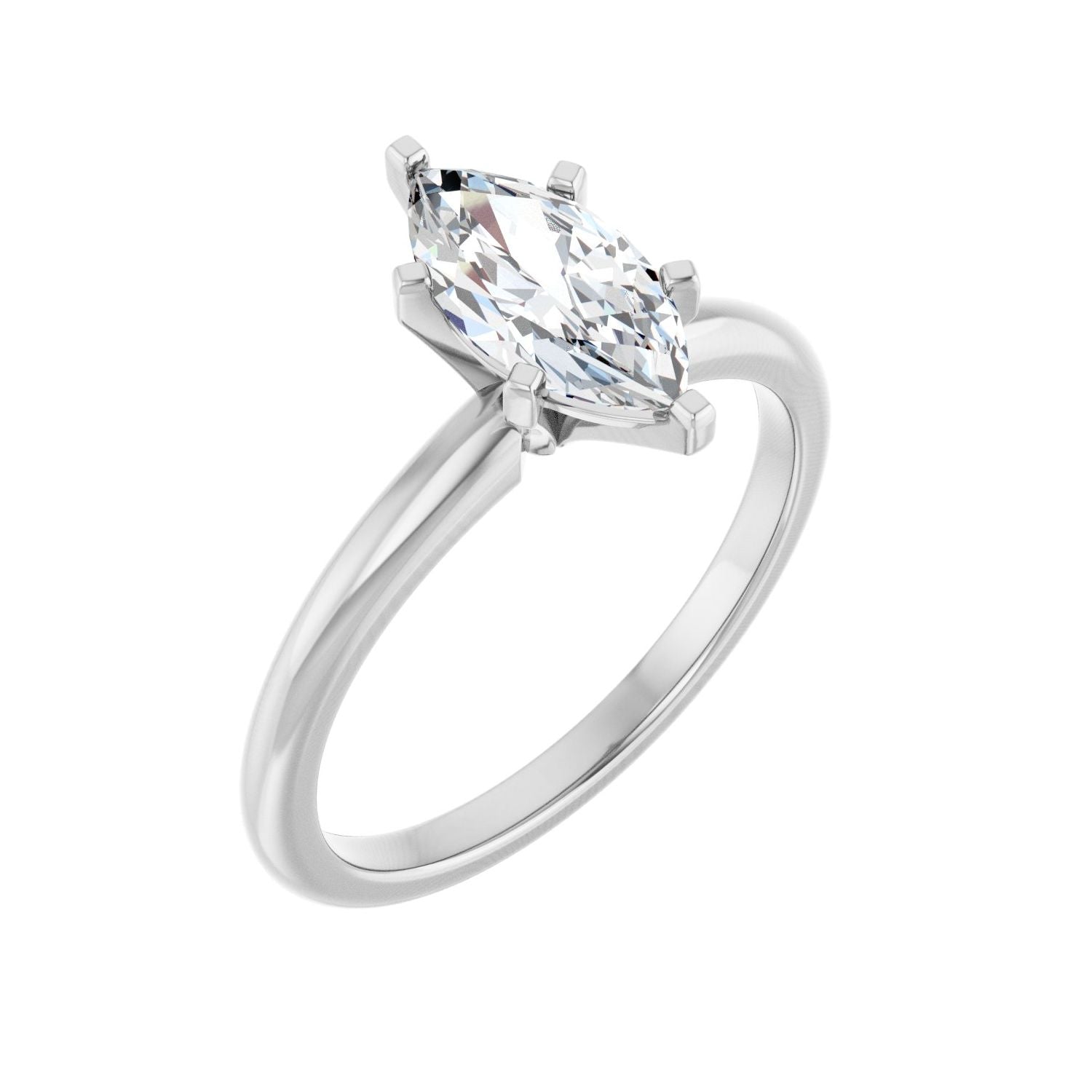 Marquise Engagement Ring | Metal Type=14K White Gold | Center Stone Size=1 CT | Image 1
