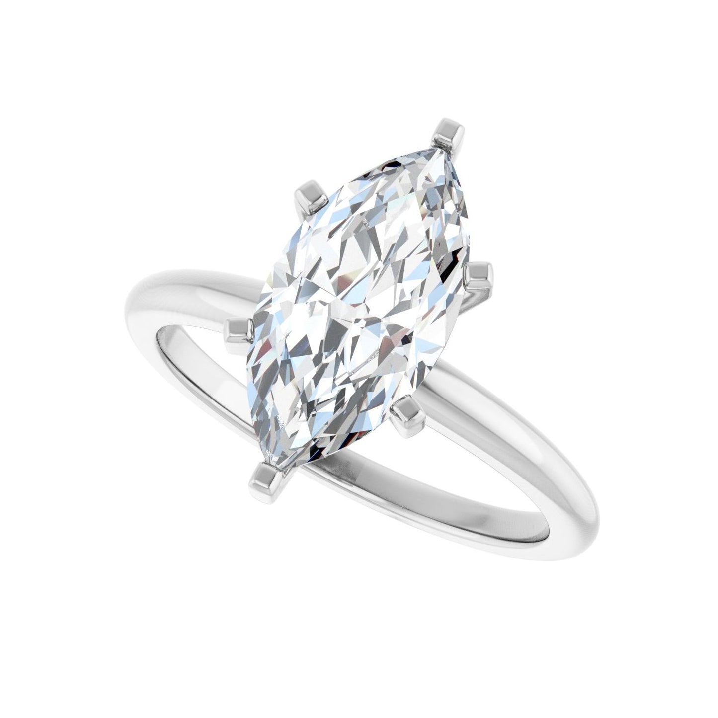 Marquise Engagement Ring | Metal Type=14K White Gold | Center Stone Size=2 CT | Image 5