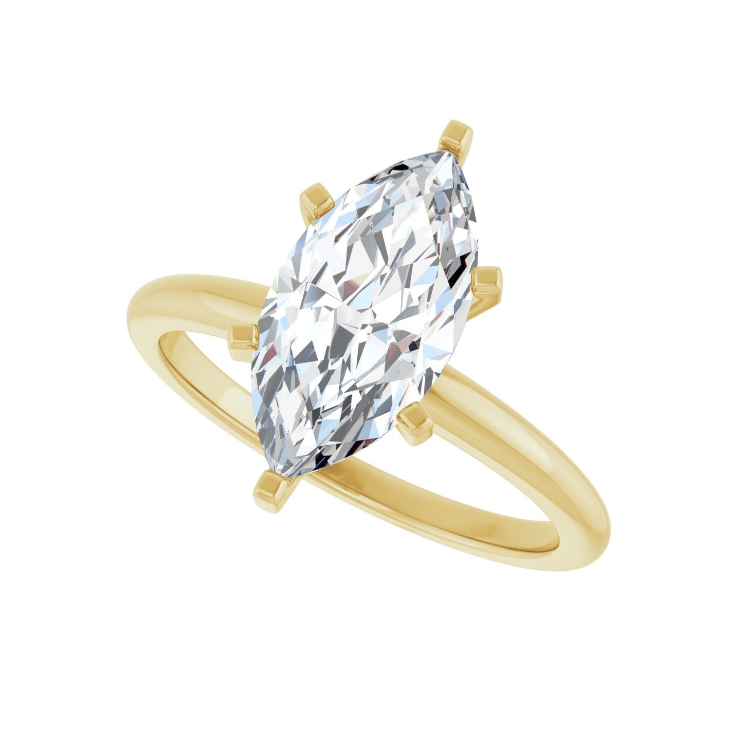 Marquise Engagement Ring | Metal Type=14K Yellow Gold | Center Stone Size=2 CT | Image 5