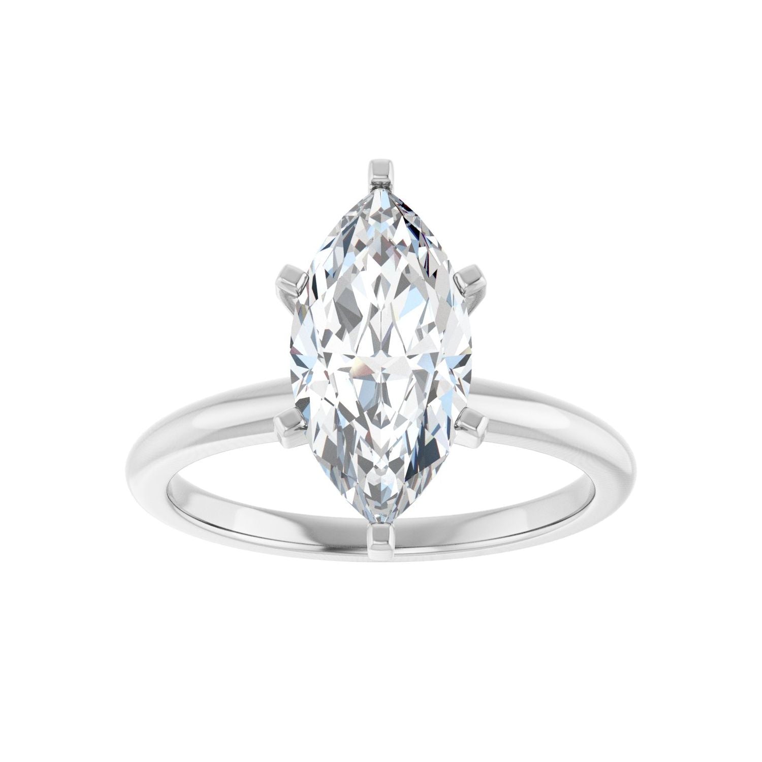 Marquise Engagement Ring | Metal Type=14K White Gold | Center Stone Size=2 CT | Image 3