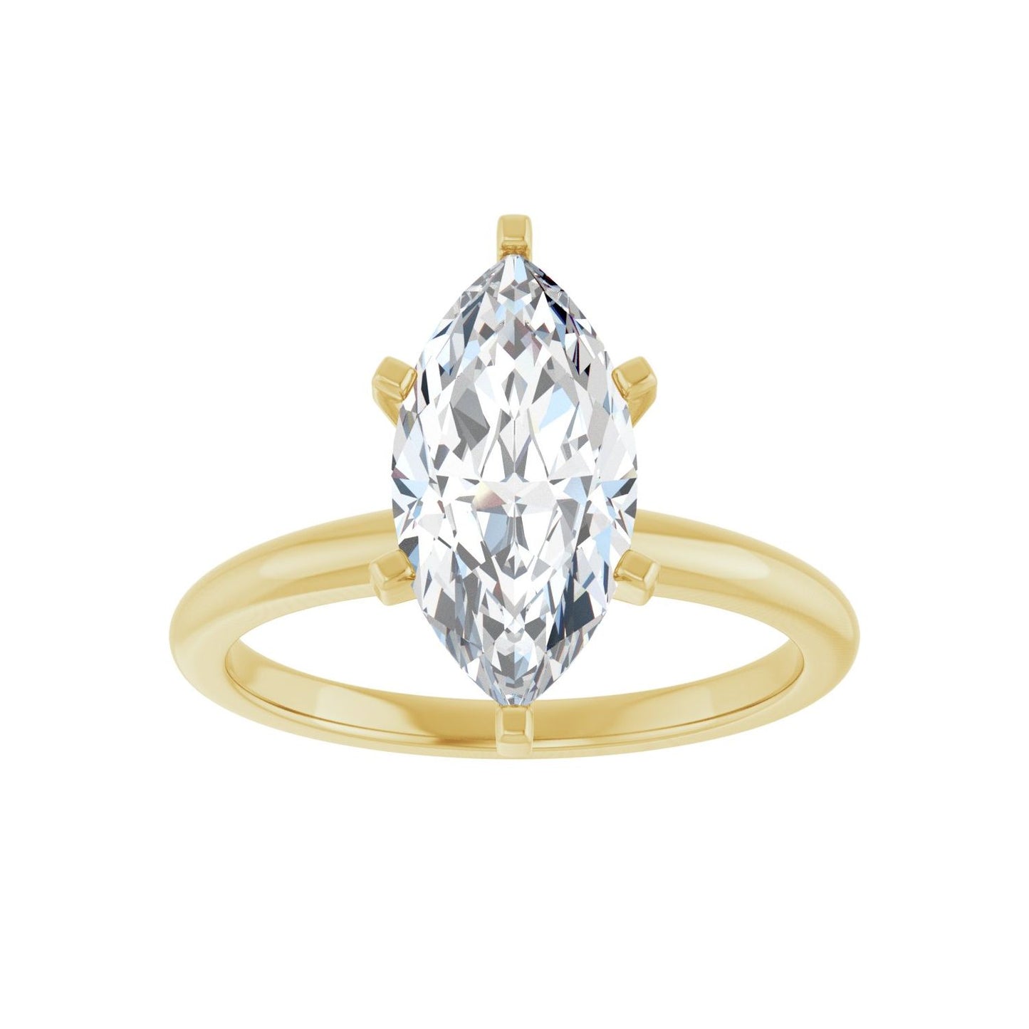 Marquise Engagement Ring | Metal Type=14K Yellow Gold | Center Stone Size=2 CT | Image 3