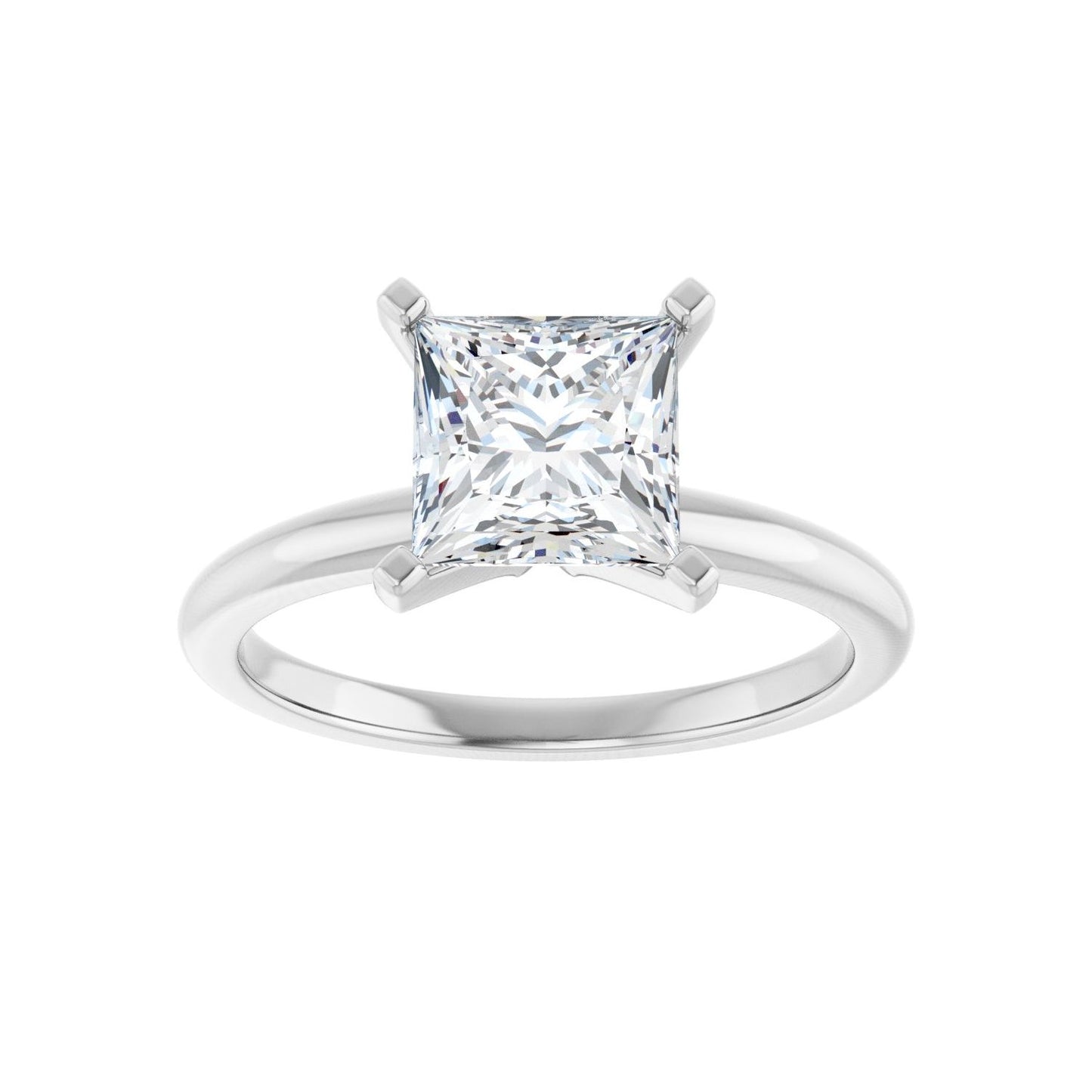 Square Engagement Ring | Metal Type=14K White Gold | Center Stone Size=1.5 CT | Image 3