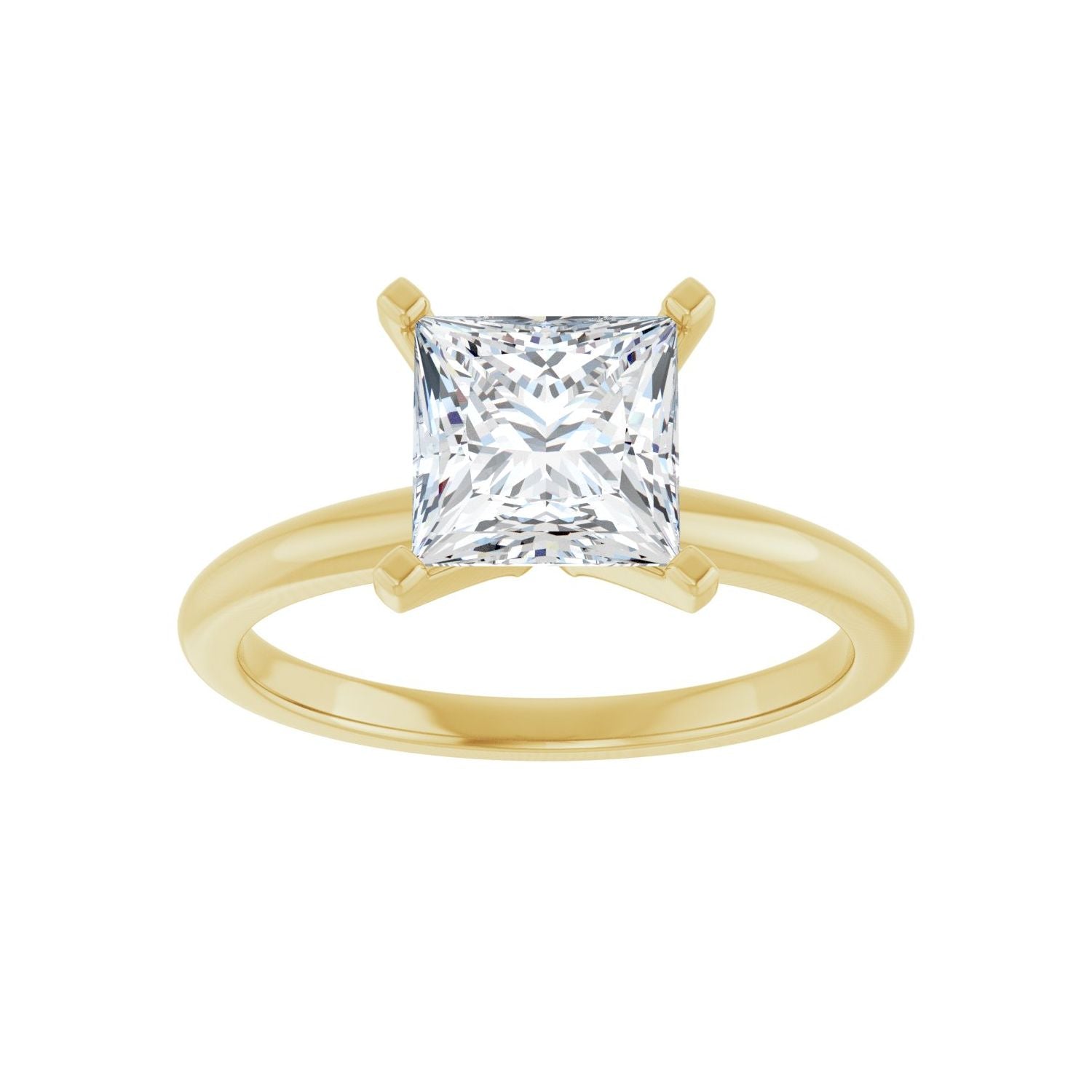 Square Engagement Ring | Metal Type=14K Yellow Gold | Center Stone Size=1.5 CT | Image 3