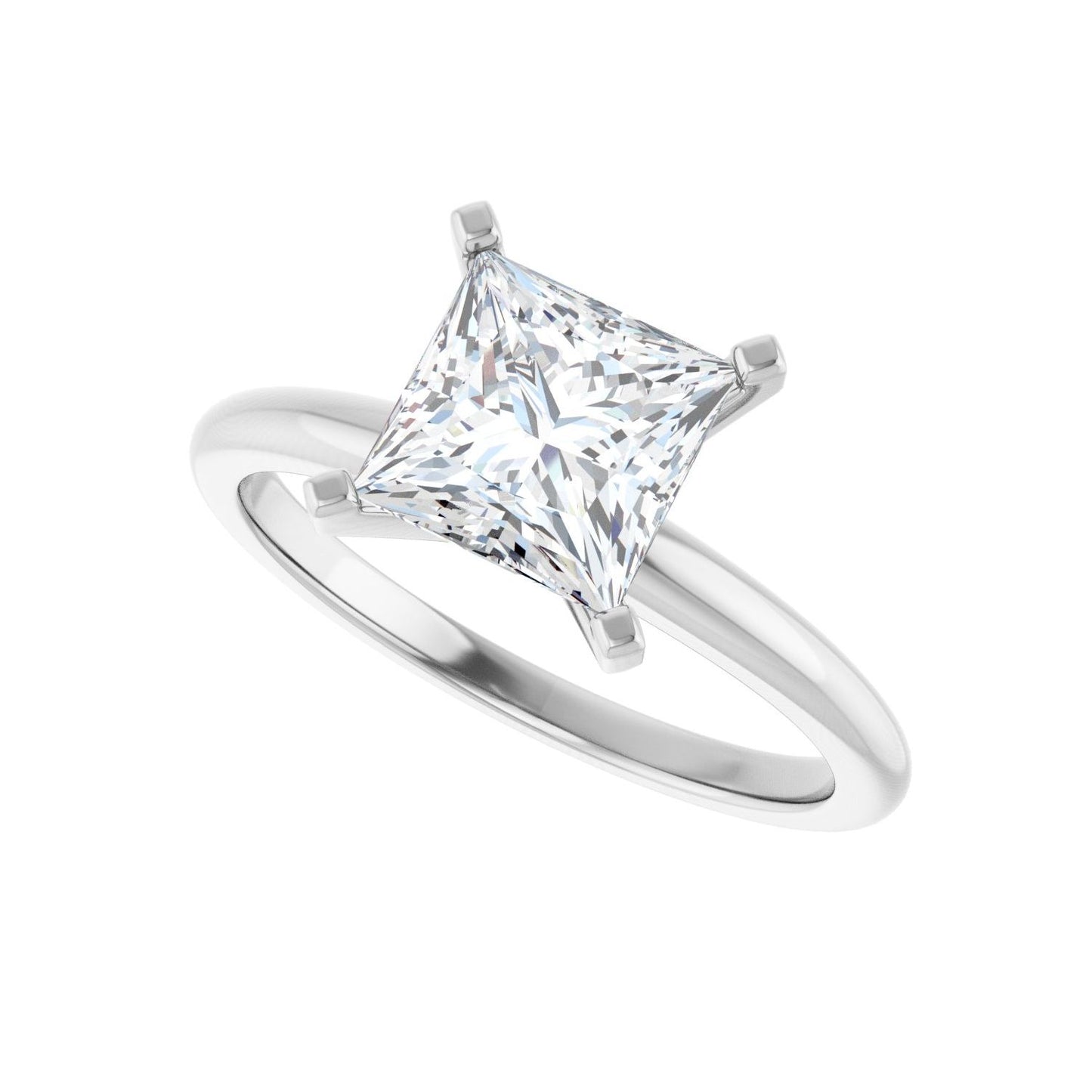 Square Engagement Ring | Metal Type=14K White Gold | Center Stone Size=1.5 CT | Image 5