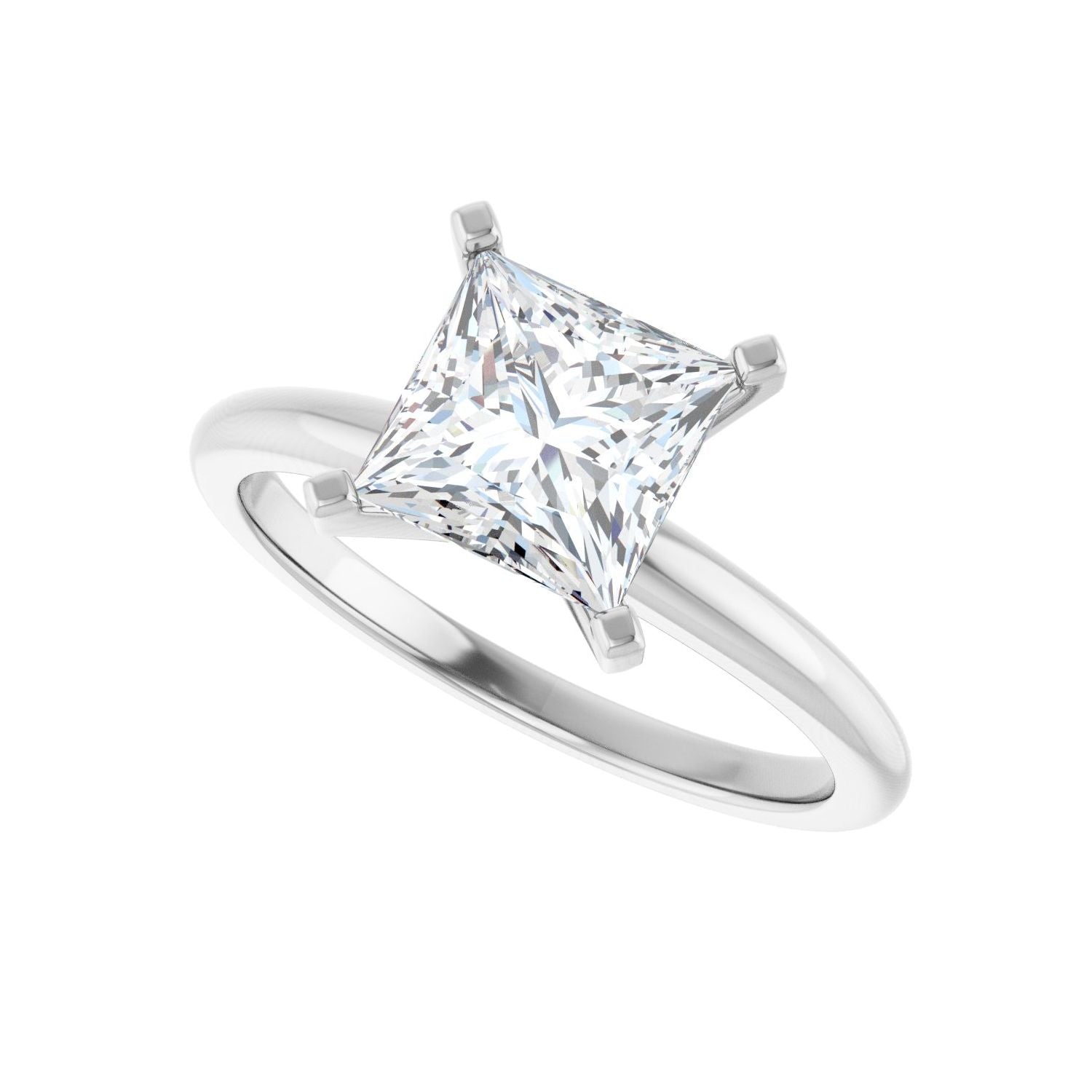 Square Engagement Ring | Metal Type=14K White Gold | Center Stone Size=1.5 CT | Image 5