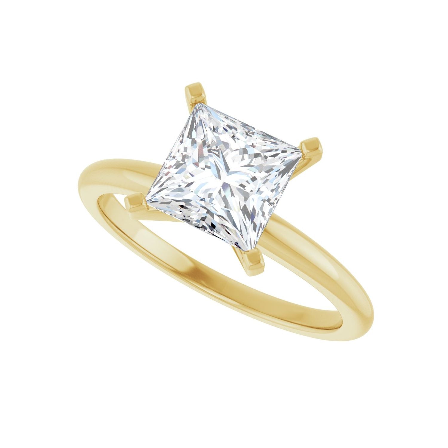 Square Engagement Ring | Metal Type=14K Yellow Gold | Center Stone Size=1.5 CT | Image 5