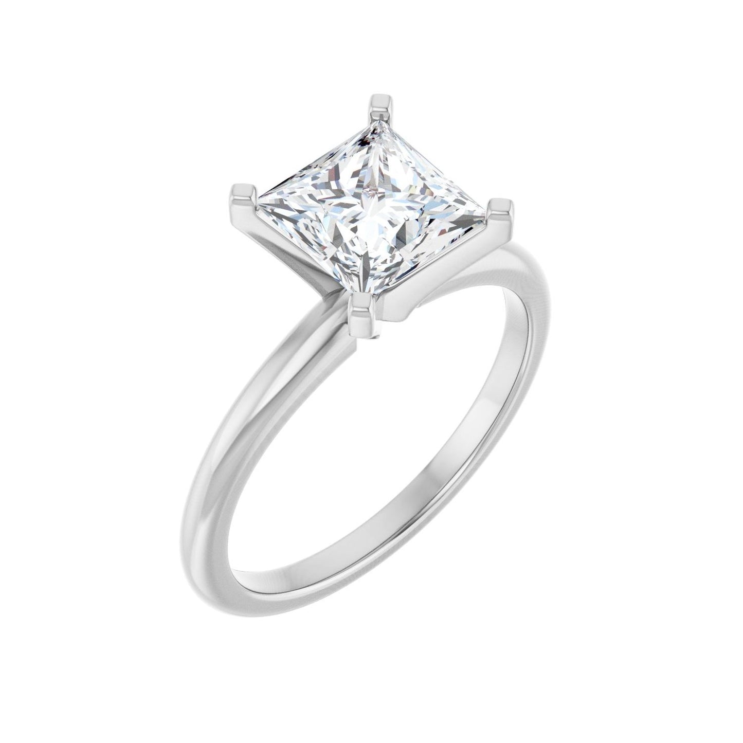 Square Engagement Ring | Metal Type=14K White Gold | Center Stone Size=1.5 CT | Image 1