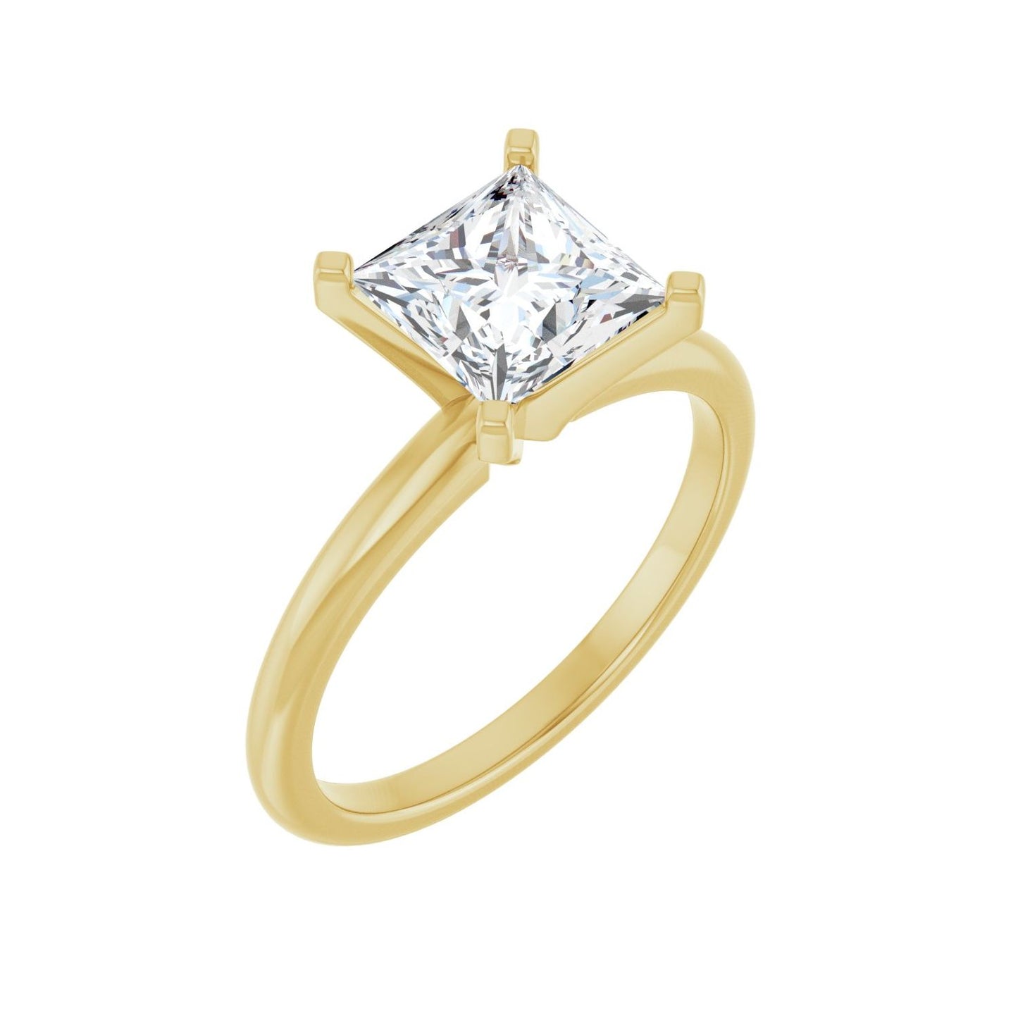 Square Engagement Ring | Metal Type=14K Yellow Gold | Center Stone Size=1.5 CT | Image 1