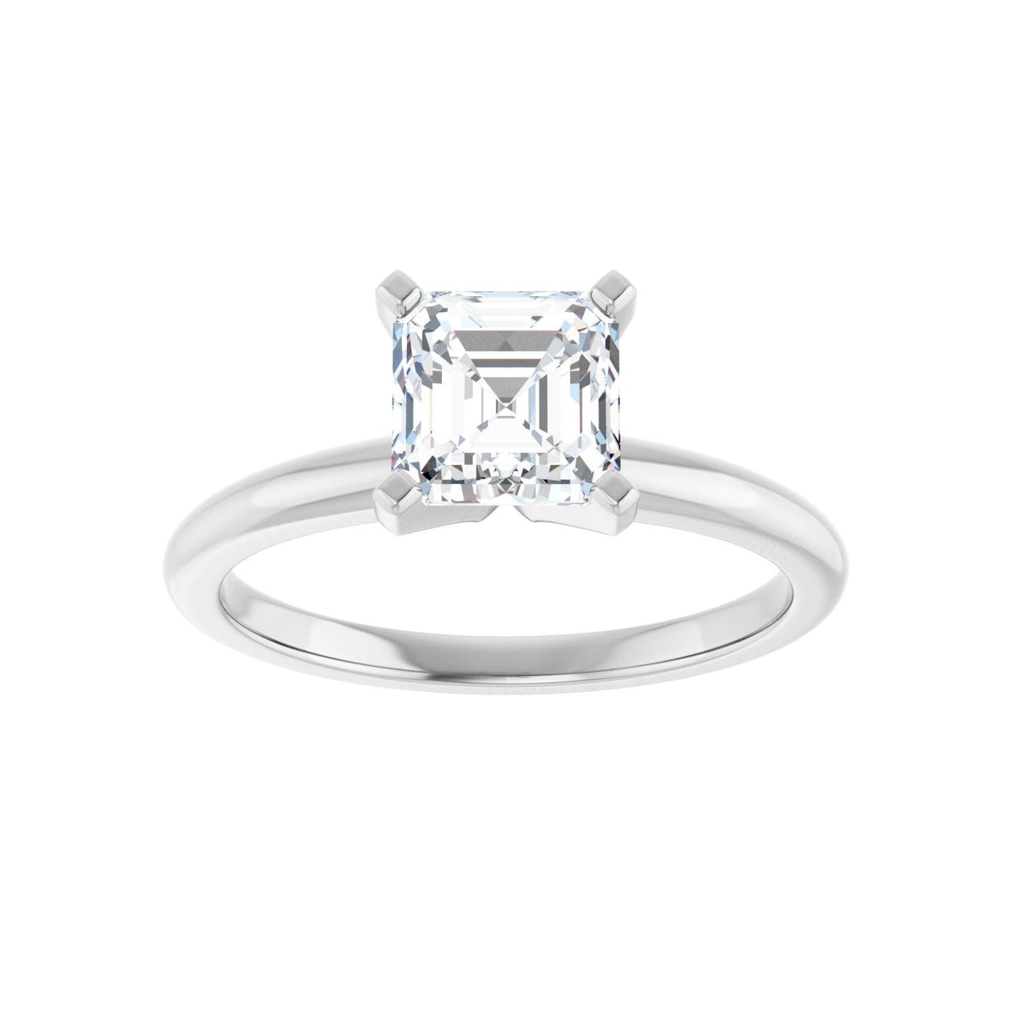 Asscher Engagement Ring | Metal Type=14K White Gold | Center Stone Size=1 CT | Image 3