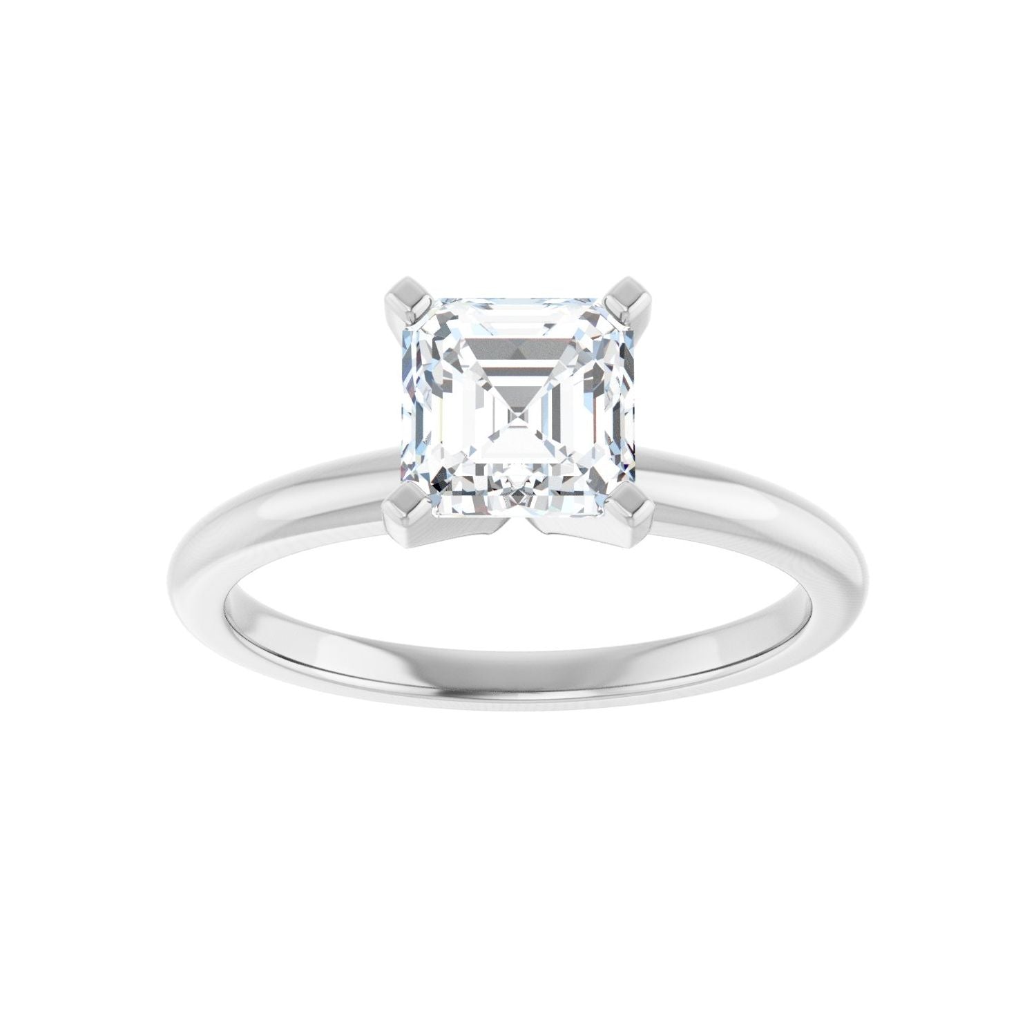 Asscher Engagement Ring | Metal Type=14K White Gold | Center Stone Size=1 CT | Image 3