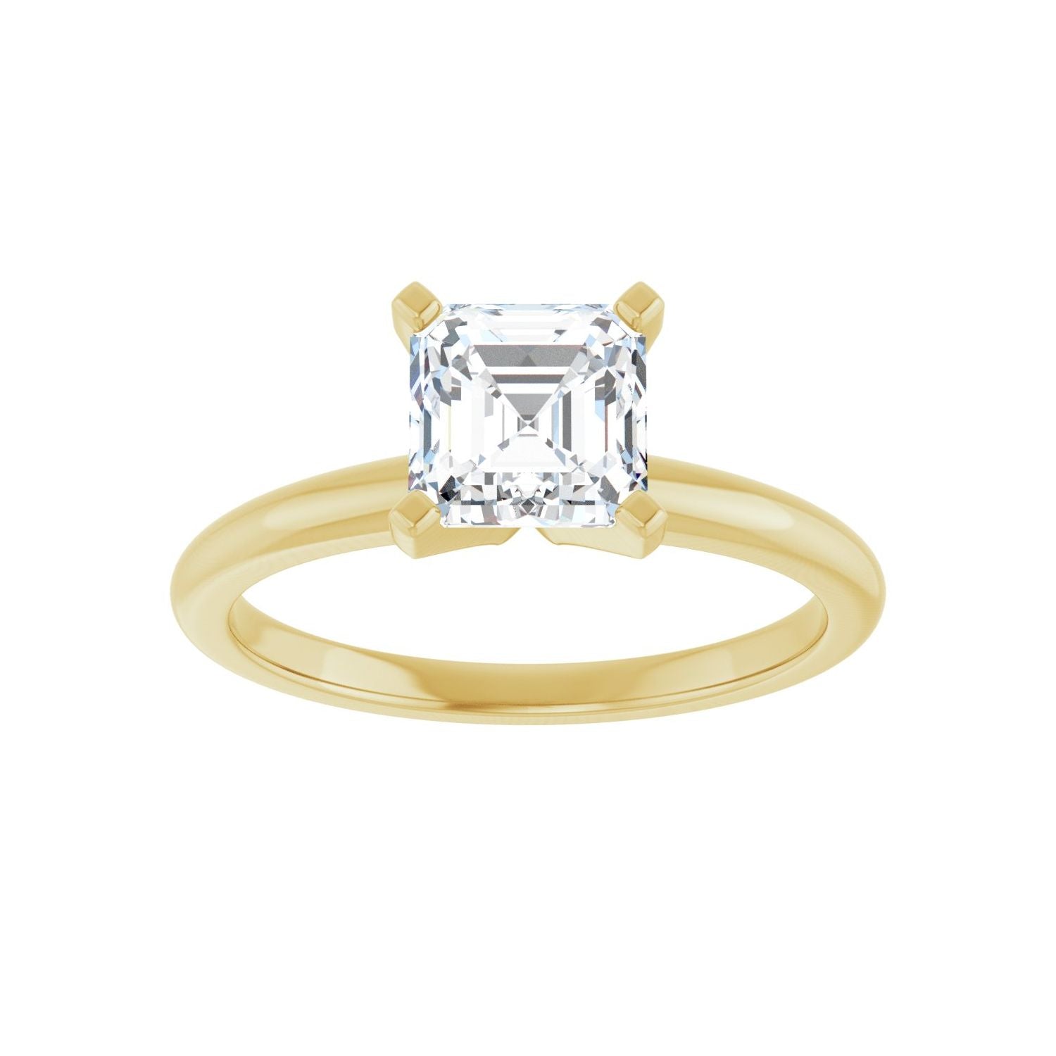 Asscher Engagement Ring | Metal Type=14K Yellow Gold | Center Stone Size=1 CT | Image 3