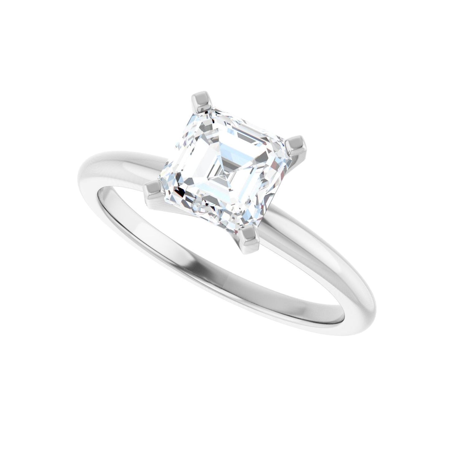 Asscher Engagement Ring | Metal Type=14K White Gold | Center Stone Size=1 CT | Image 5