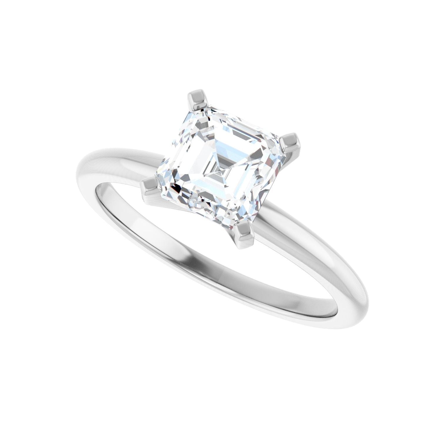 Asscher Engagement Ring | Metal Type=14K White Gold | Center Stone Size=1 CT | Image 5