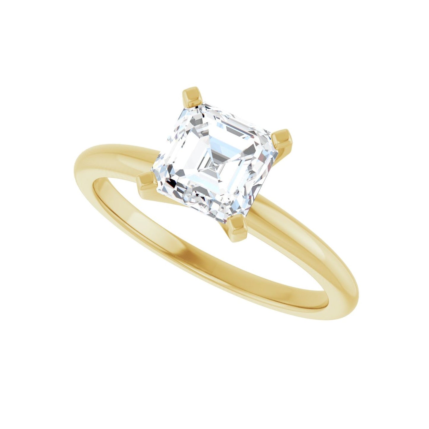 Asscher Engagement Ring | Metal Type=14K Yellow Gold | Center Stone Size=1 CT | Image 5