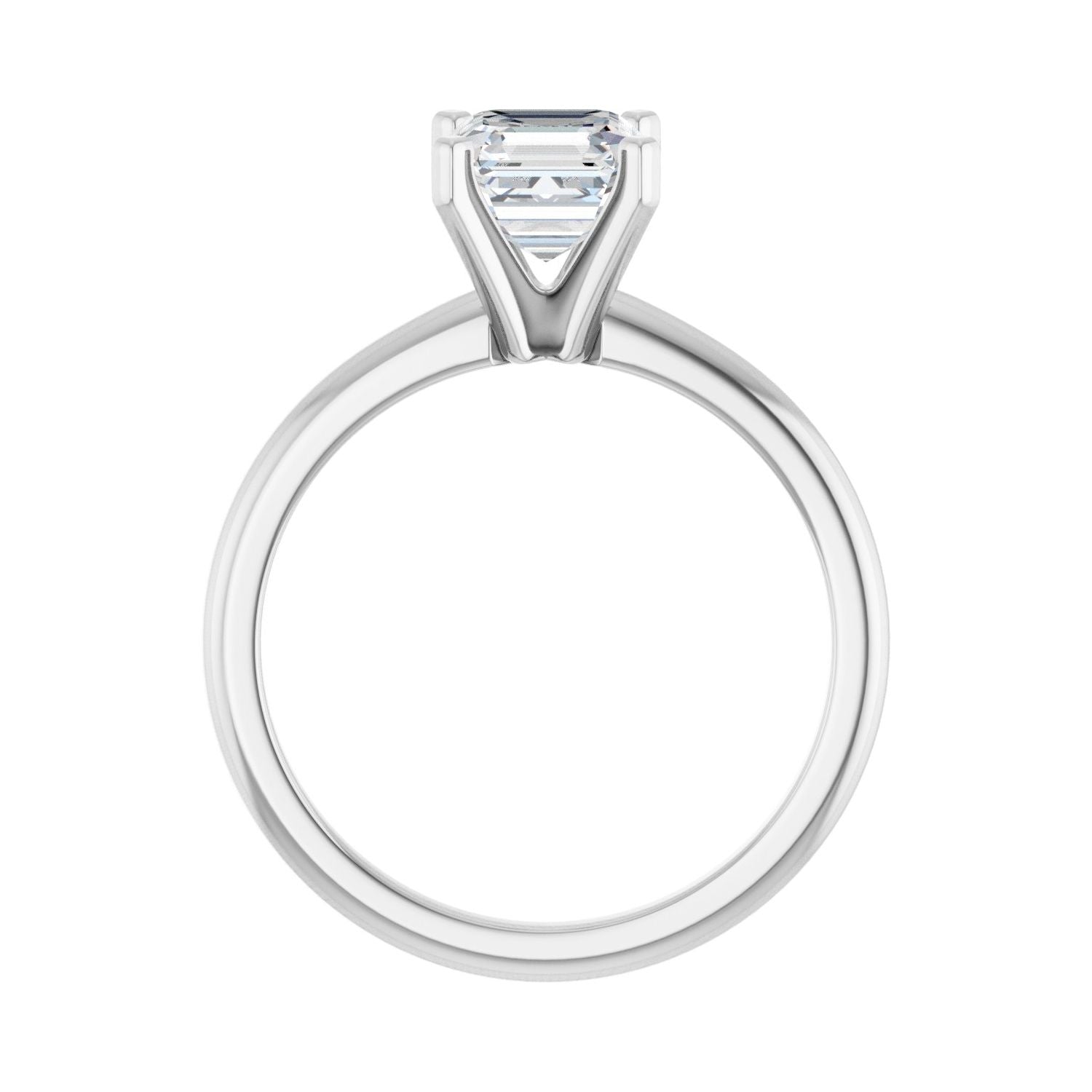 Asscher Engagement Ring | Metal Type=14K White Gold | Center Stone Size=1 CT | Image 2