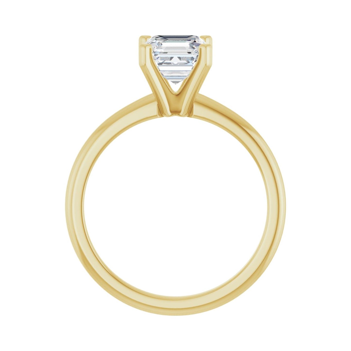 Asscher Engagement Ring | Metal Type=14K Yellow Gold | Center Stone Size=1 CT | Image 2