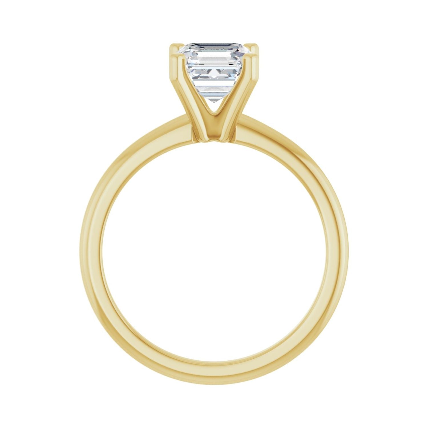 Asscher Engagement Ring | Metal Type=14K Yellow Gold | Center Stone Size=1 CT | Image 2