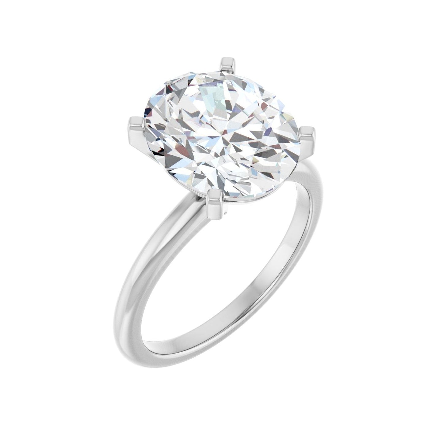 Oval Engagement Ring | Metal Type=14K White Gold | Center Stone Size=3 CT | Image 1