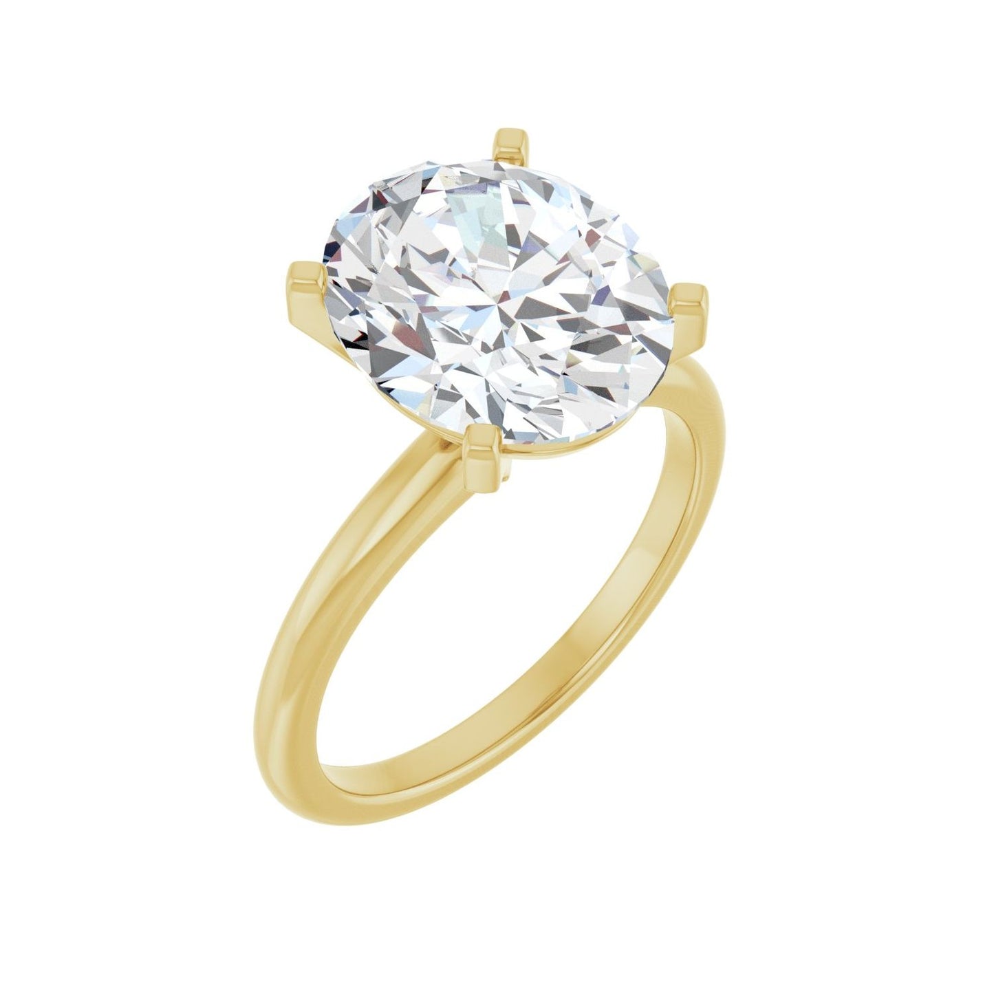 Oval Engagement Ring | Metal Type=14K Yellow Gold | Center Stone Size=3 CT | Image 1