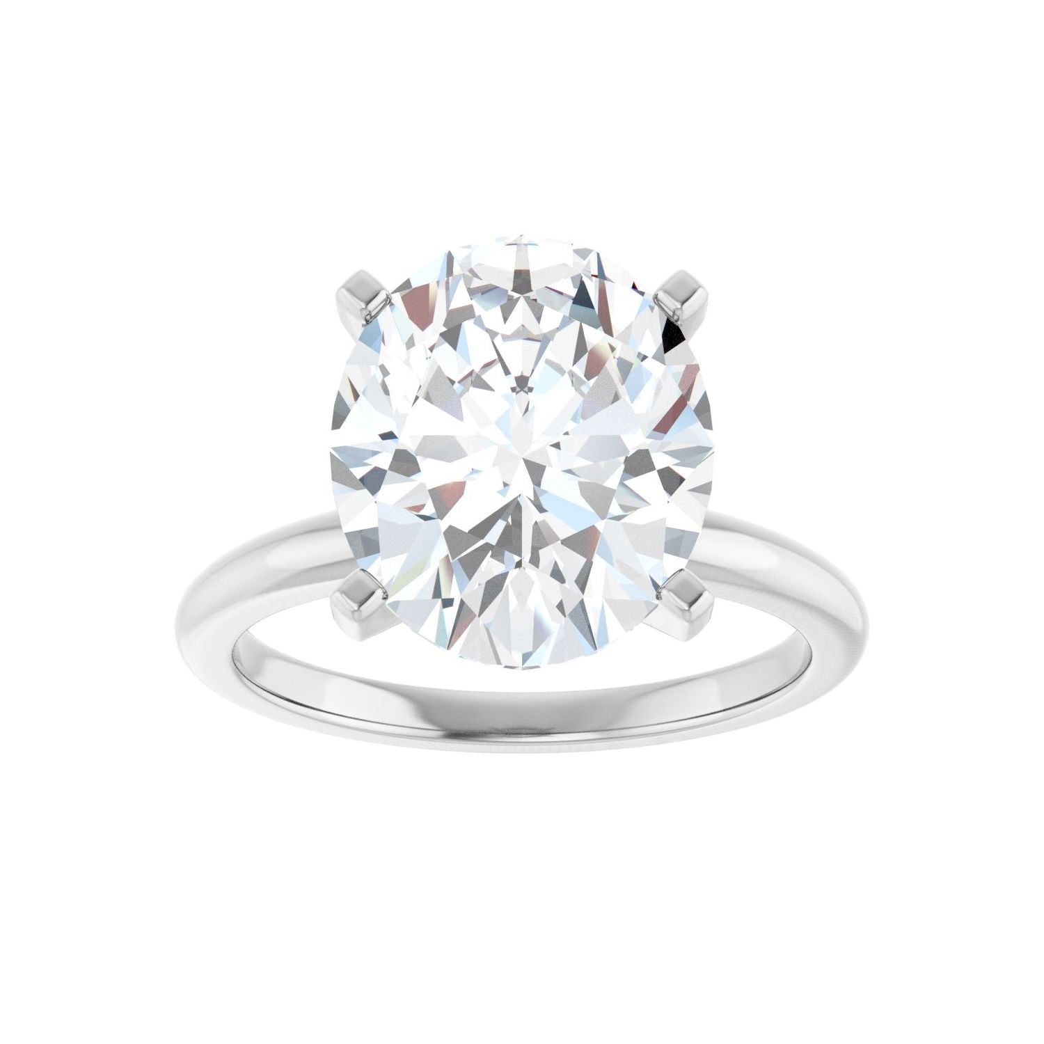 Oval Engagement Ring | Metal Type=14K White Gold | Center Stone Size=3 CT | Image 3