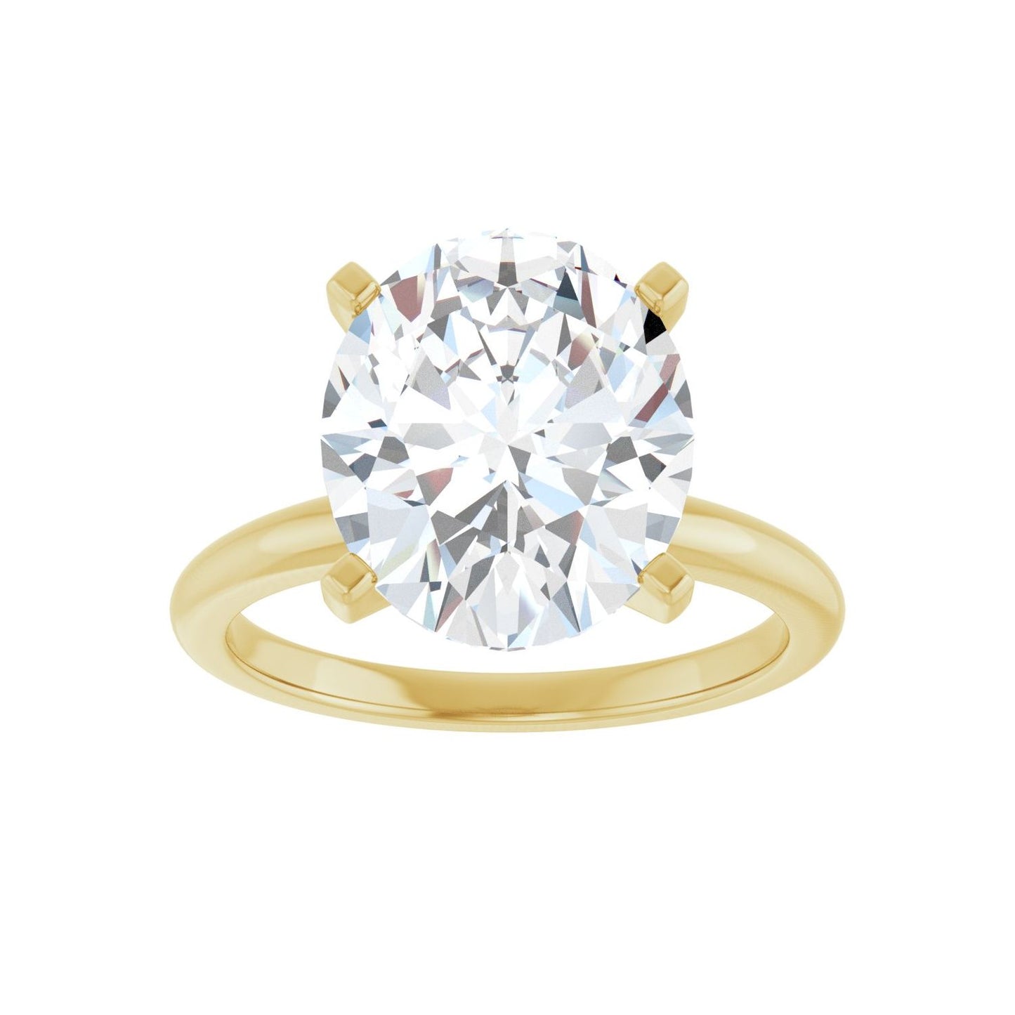 Oval Engagement Ring | Metal Type=14K Yellow Gold | Center Stone Size=3 CT | Image 3