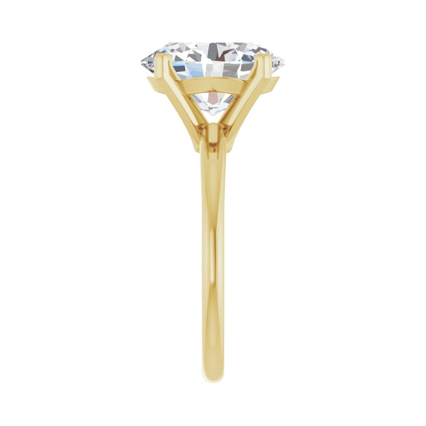 Oval Engagement Ring | Metal Type=14K Yellow Gold | Center Stone Size=3 CT | Image 4
