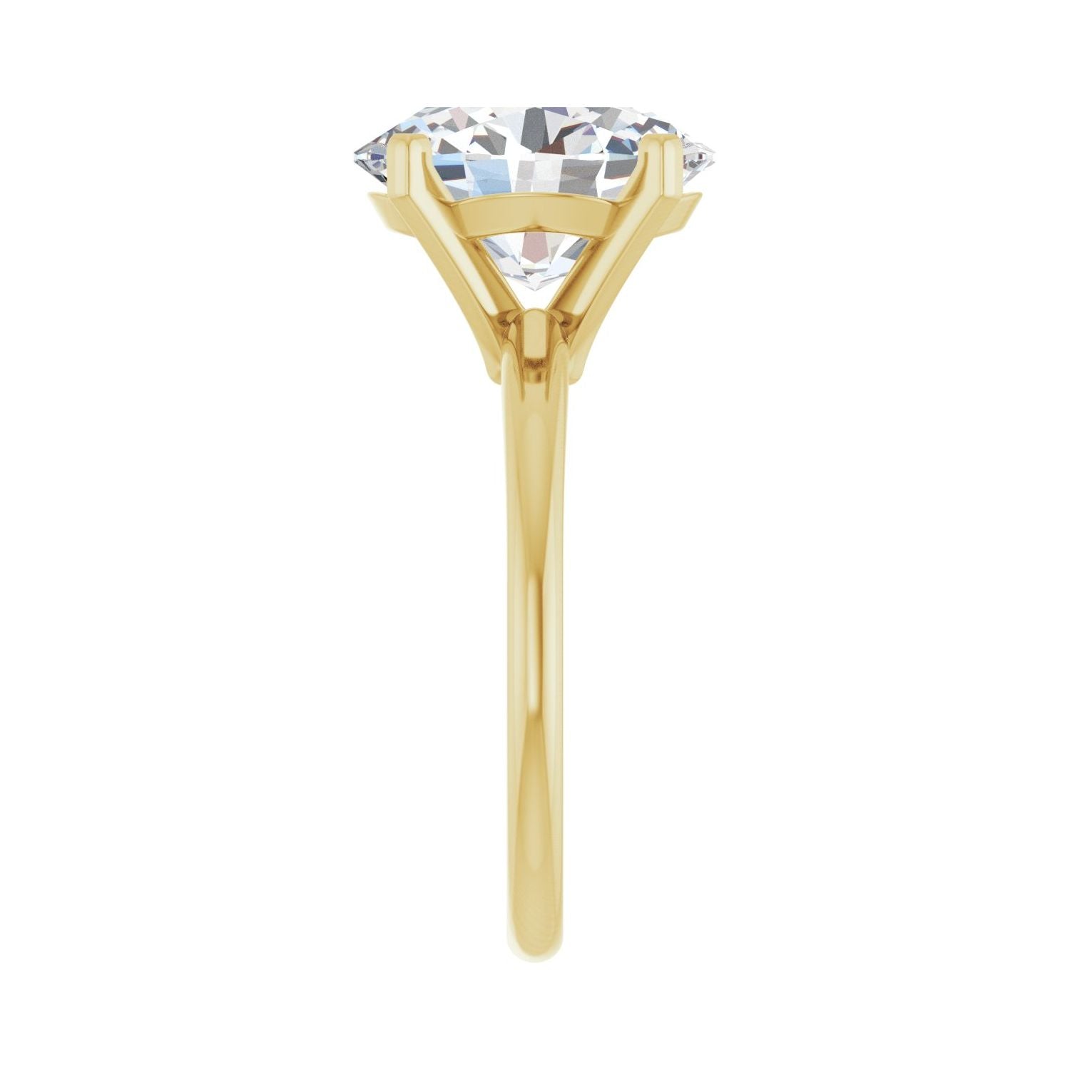 Oval Engagement Ring | Metal Type=14K Yellow Gold | Center Stone Size=3 CT | Image 4