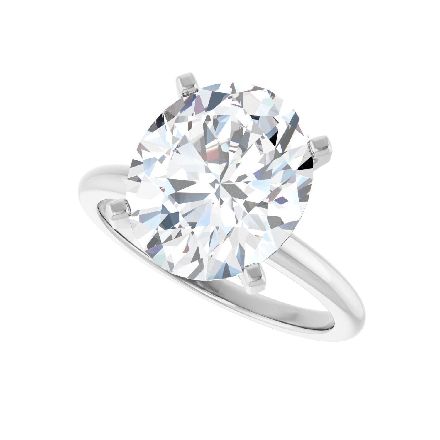 Oval Engagement Ring | Metal Type=14K White Gold | Center Stone Size=3 CT | Image 5