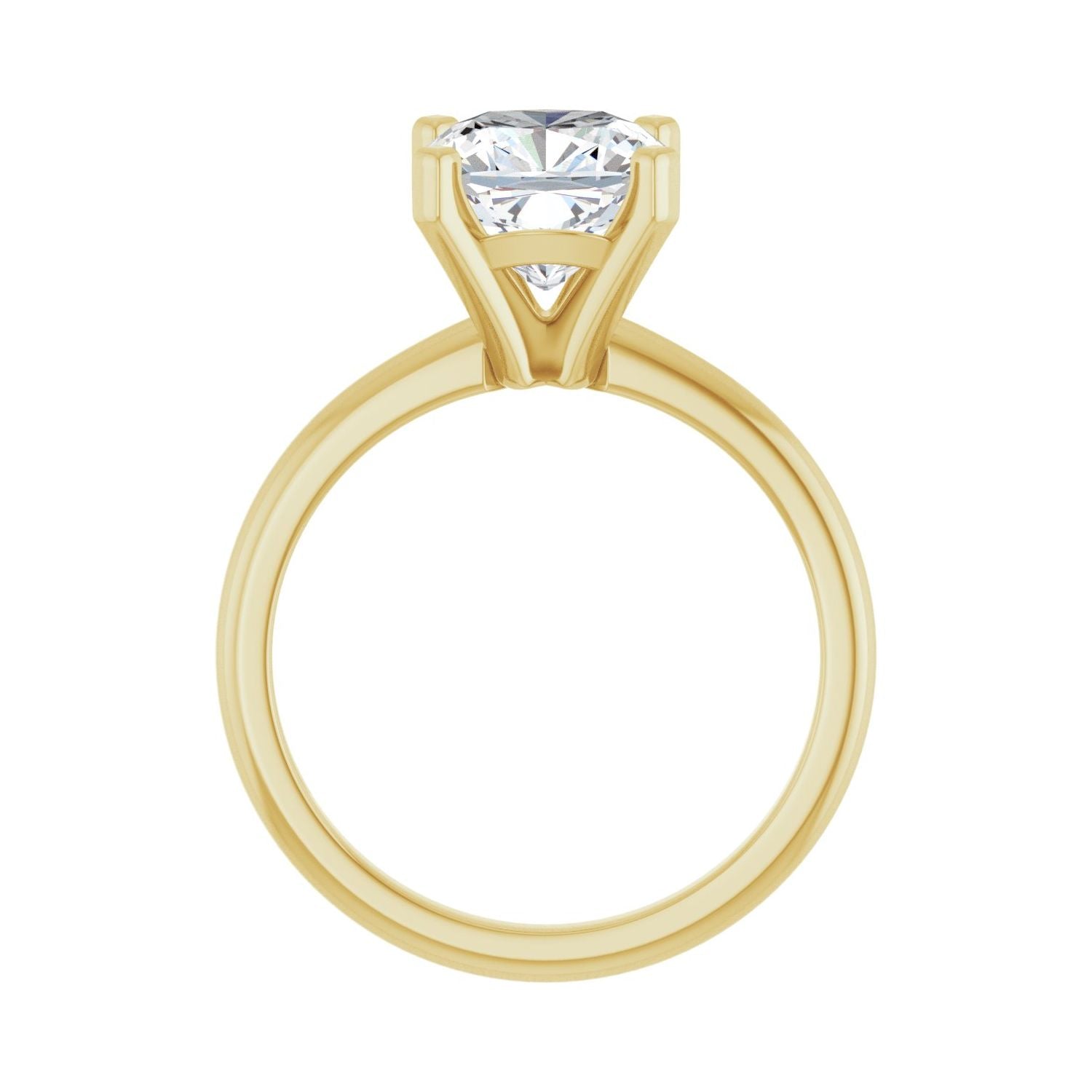 Cushion Engagement Ring | Metal Type=14K Yellow Gold | Center Stone Size=3 CT | Image 2