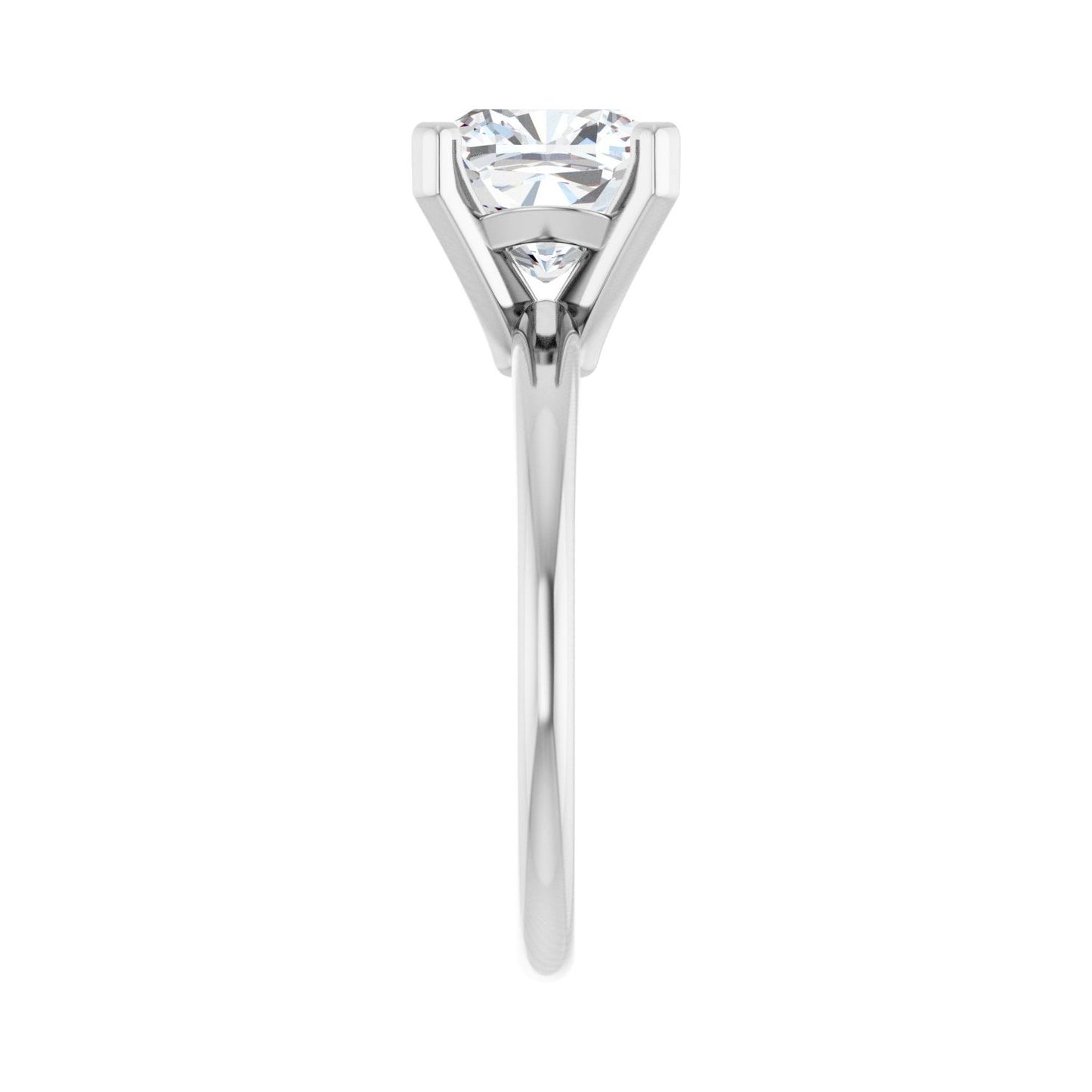 Cushion Engagement Ring | Metal Type=14K White Gold | Center Stone Size=3 CT | Image 4