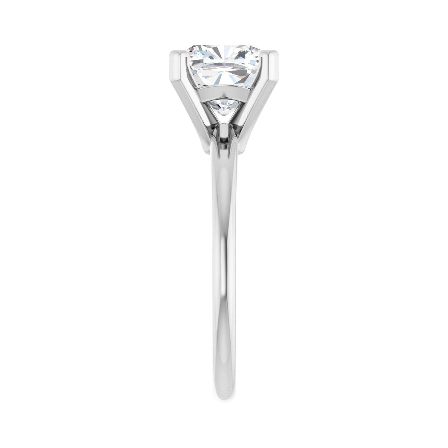 Cushion Engagement Ring | Metal Type=14K White Gold | Center Stone Size=3 CT | Image 4