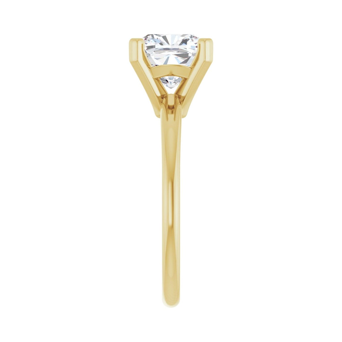 Cushion Engagement Ring | Metal Type=14K Yellow Gold | Center Stone Size=3 CT | Image 4