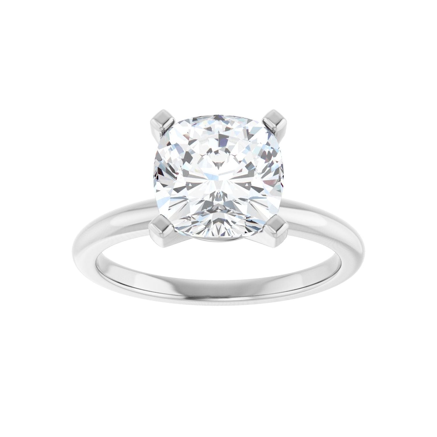 Cushion Engagement Ring | Metal Type=14K White Gold | Center Stone Size=3 CT | Image 3