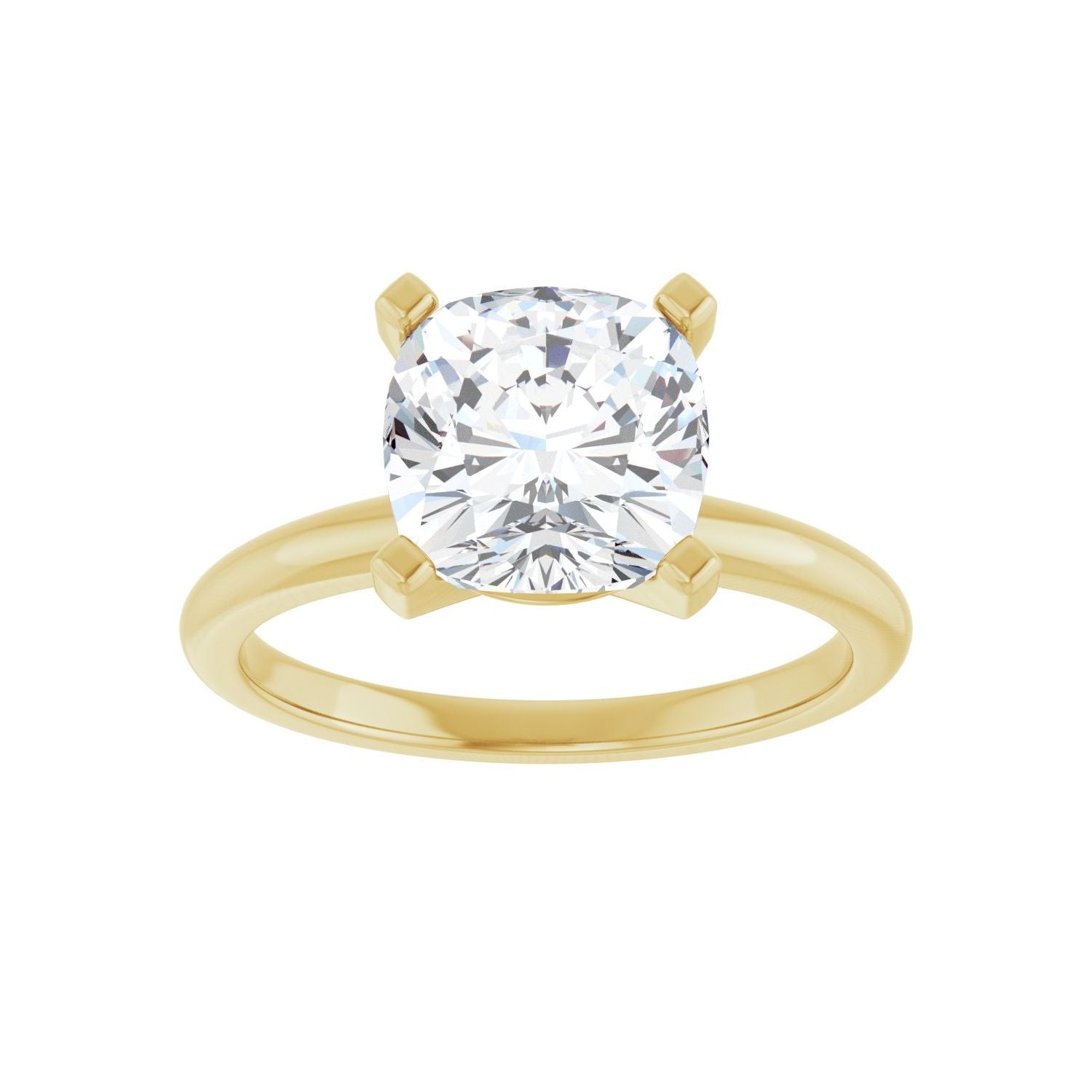 Cushion Engagement Ring | Metal Type=14K Yellow Gold | Center Stone Size=3 CT | Image 3
