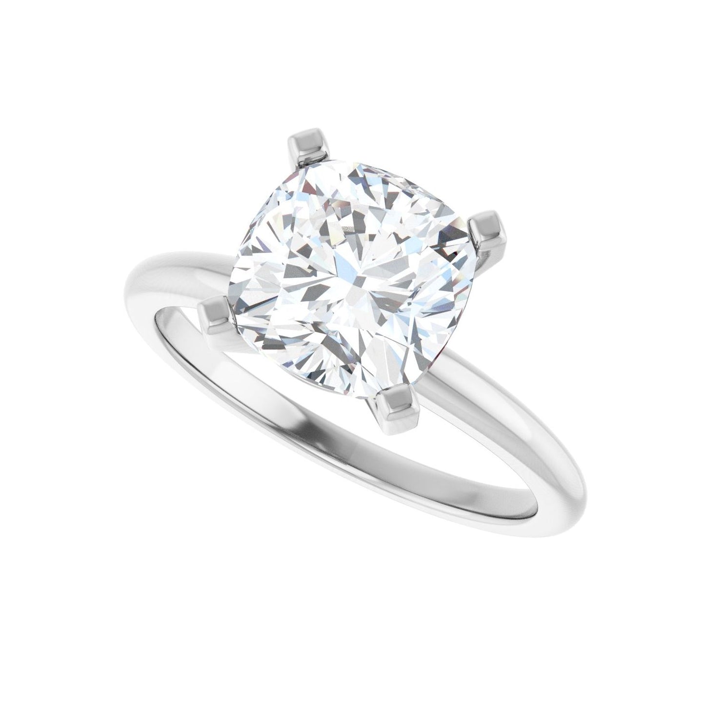 Cushion Engagement Ring | Metal Type=14K White Gold | Center Stone Size=3 CT | Image 5
