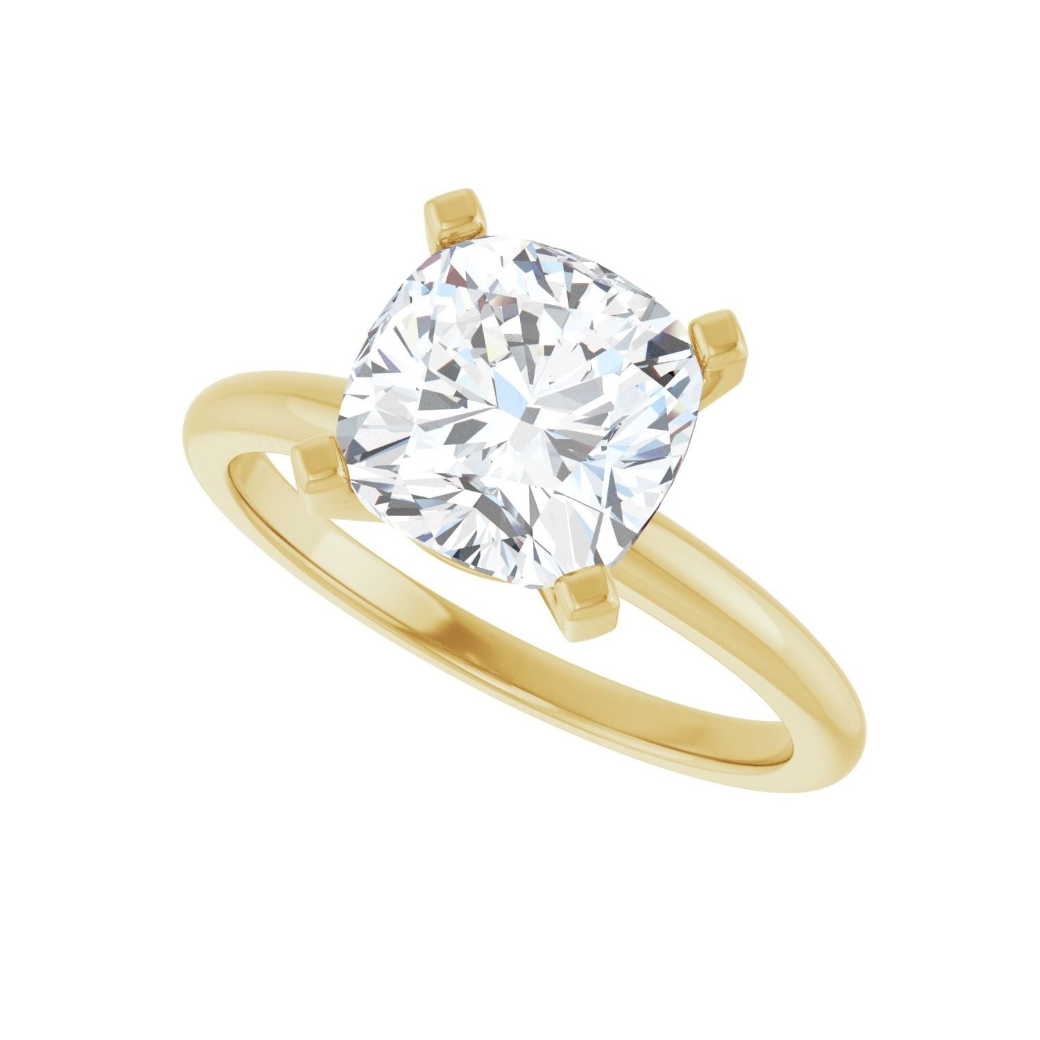 Cushion Engagement Ring | Metal Type=14K Yellow Gold | Center Stone Size=3 CT | Image 5