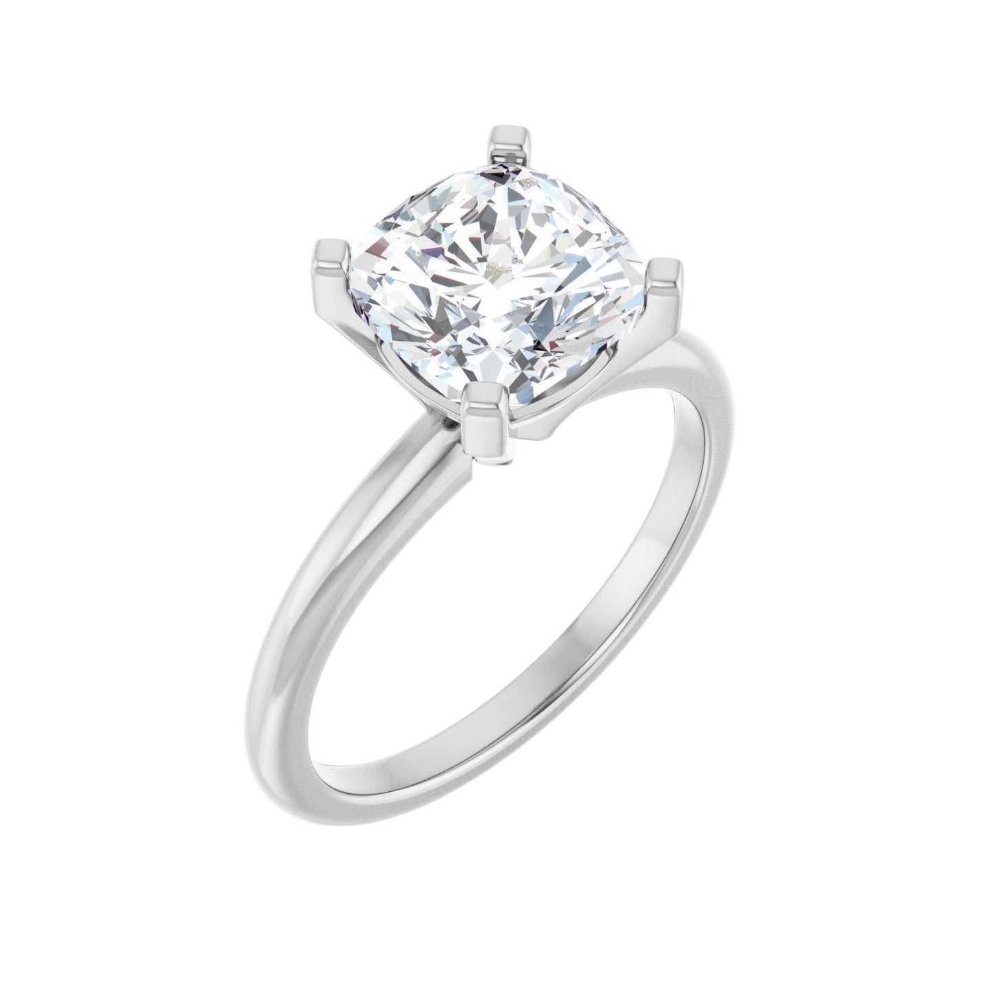 Cushion Engagement Ring | Metal Type=14K White Gold | Center Stone Size=3 CT | Image 1