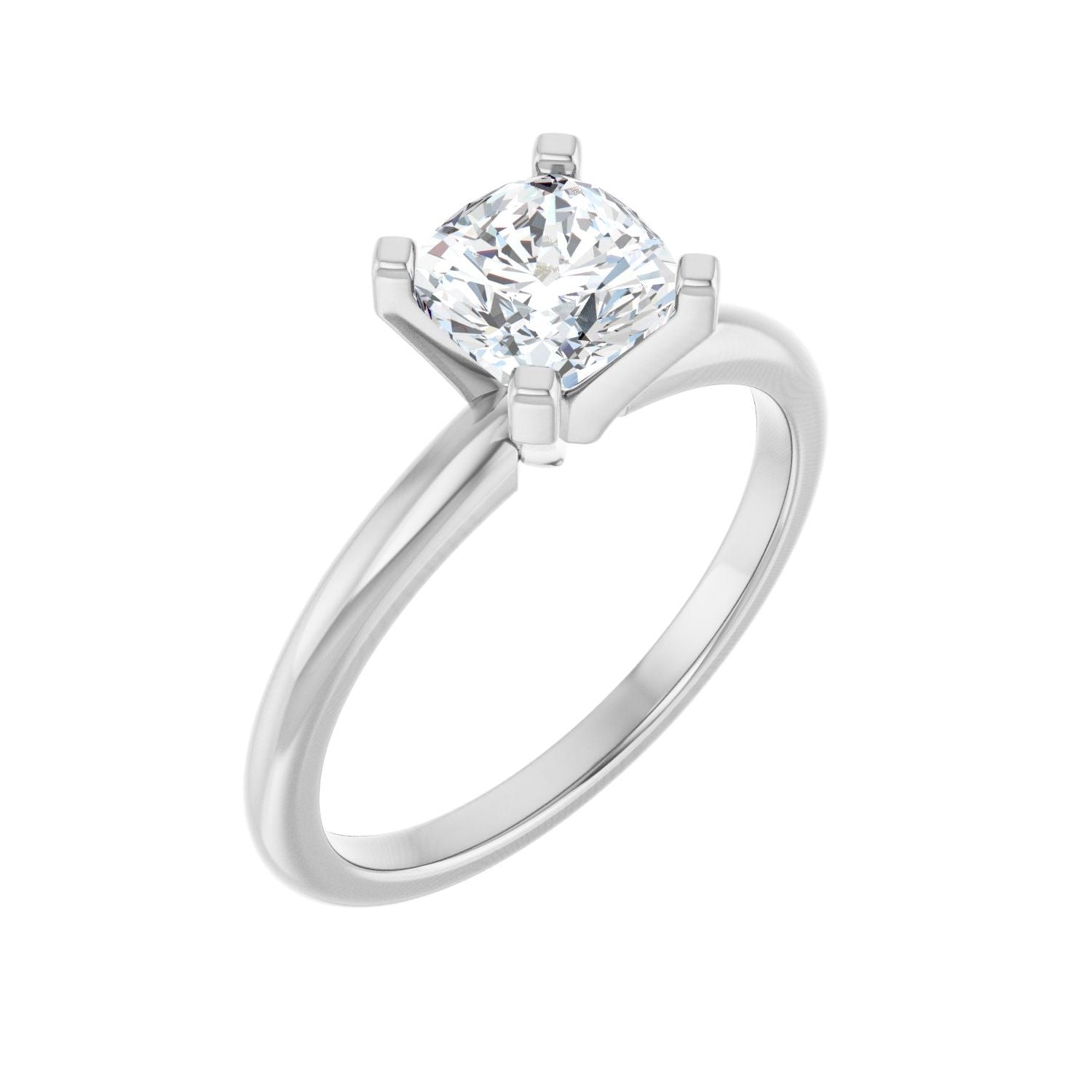 Cushion Engagement Ring | Metal Type=14K White Gold | Center Stone Size=1 CT | Image 1