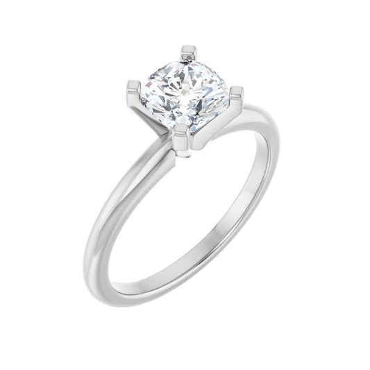 Cushion Engagement Ring | Metal Type=14K White Gold | Center Stone Size=1 CT | Image 1
