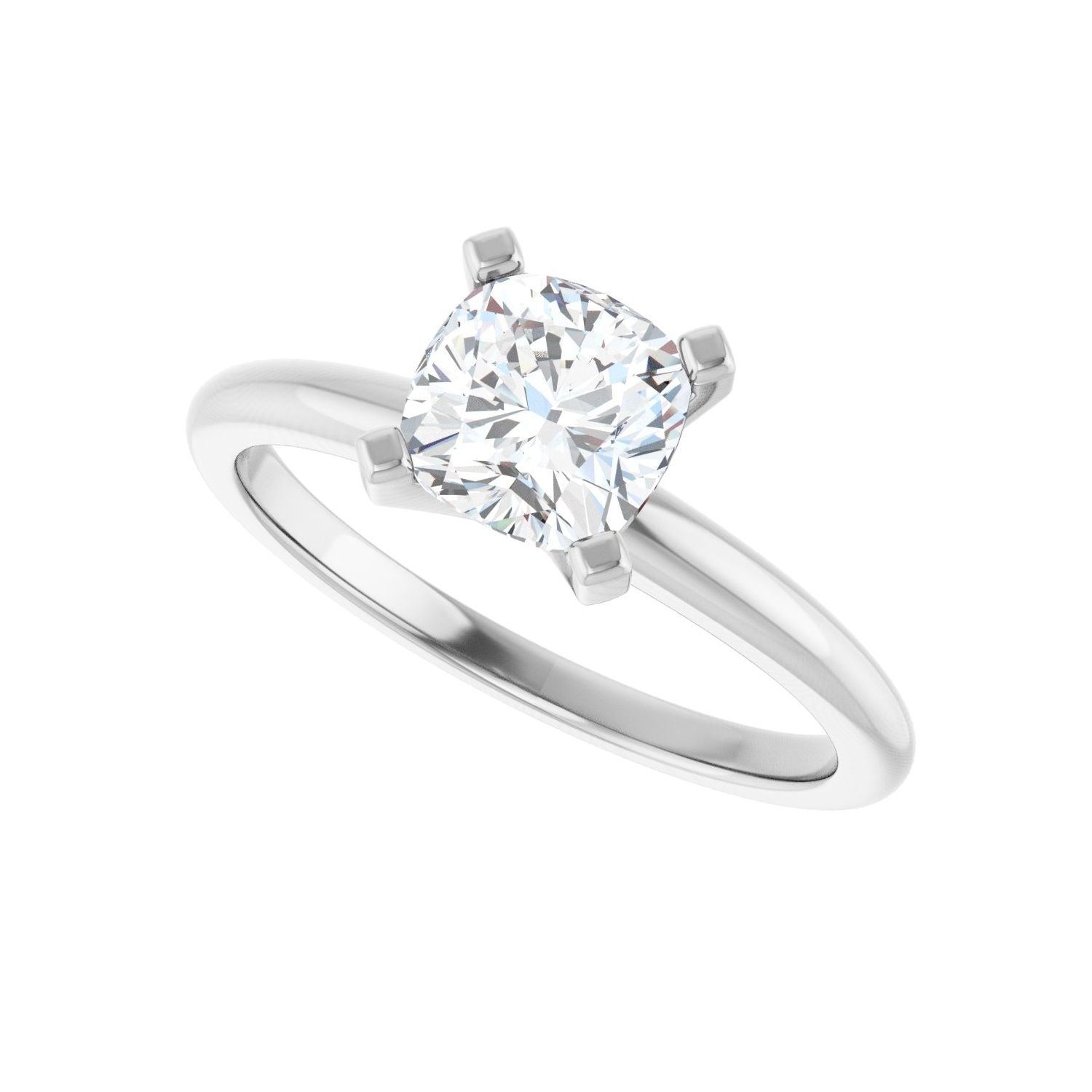 Cushion Engagement Ring | Metal Type=14K White Gold | Center Stone Size=1 CT | Image 5