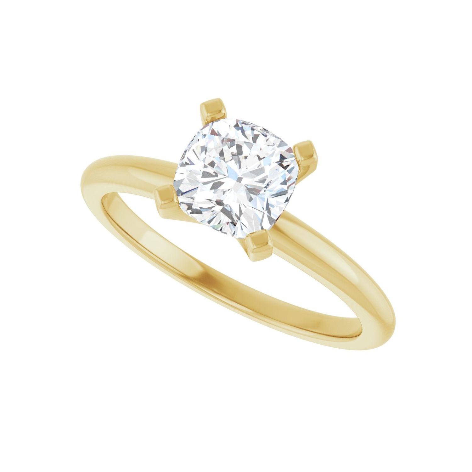Cushion Engagement Ring | Metal Type=14K Yellow Gold | Center Stone Size=1 CT | Image 5
