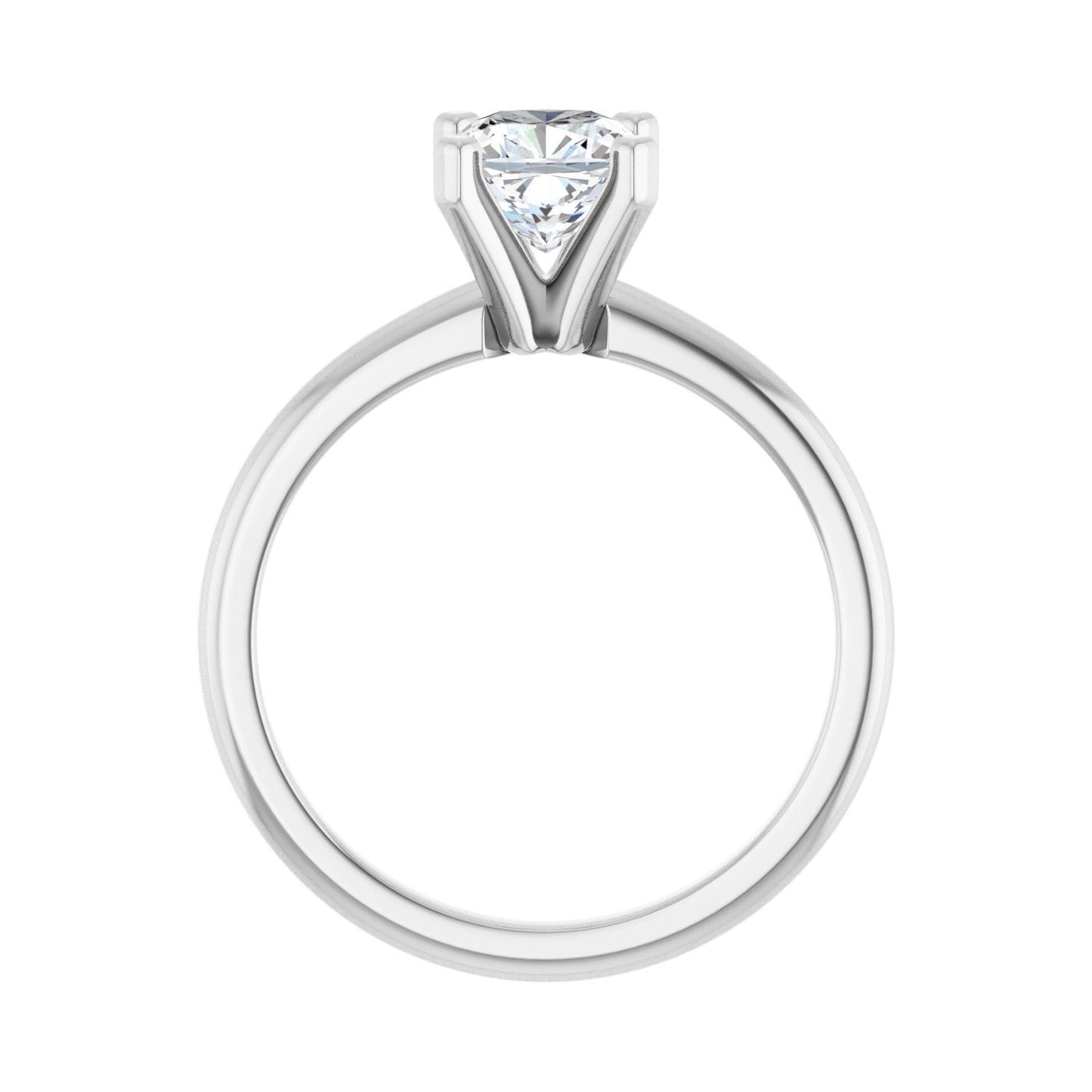 Cushion Engagement Ring | Metal Type=14K White Gold | Center Stone Size=1 CT | Image 2
