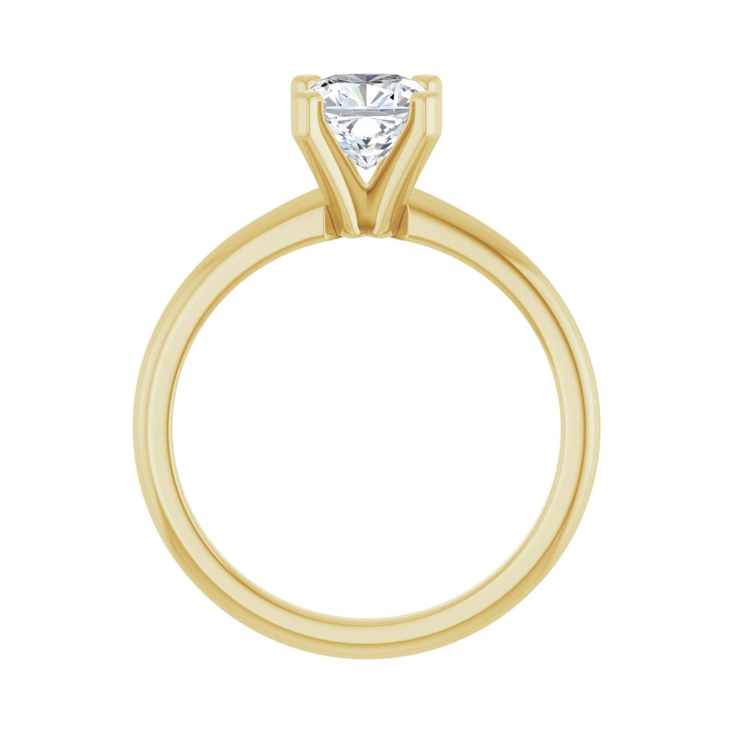 Cushion Engagement Ring | Metal Type=14K Yellow Gold | Center Stone Size=1 CT | Image 2