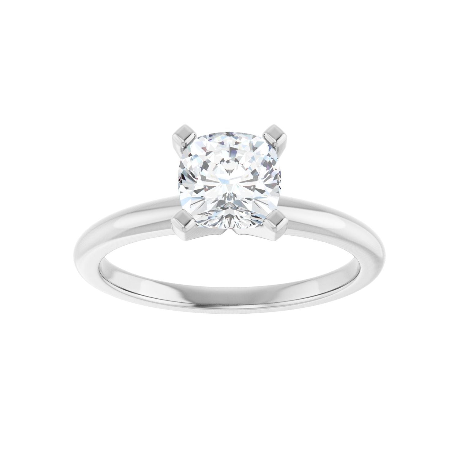 Cushion Engagement Ring | Metal Type=14K White Gold | Center Stone Size=1 CT | Image 3