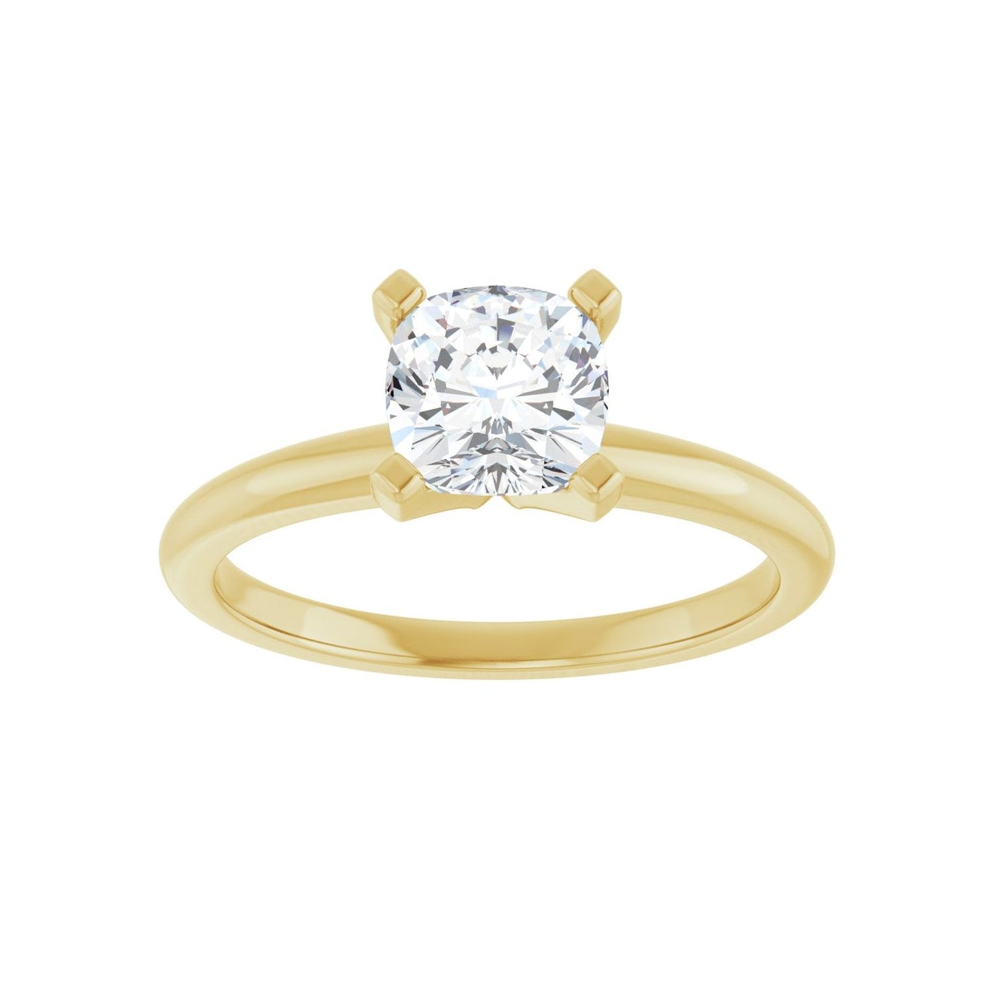 Cushion Engagement Ring | Metal Type=14K Yellow Gold | Center Stone Size=1 CT | Image 3