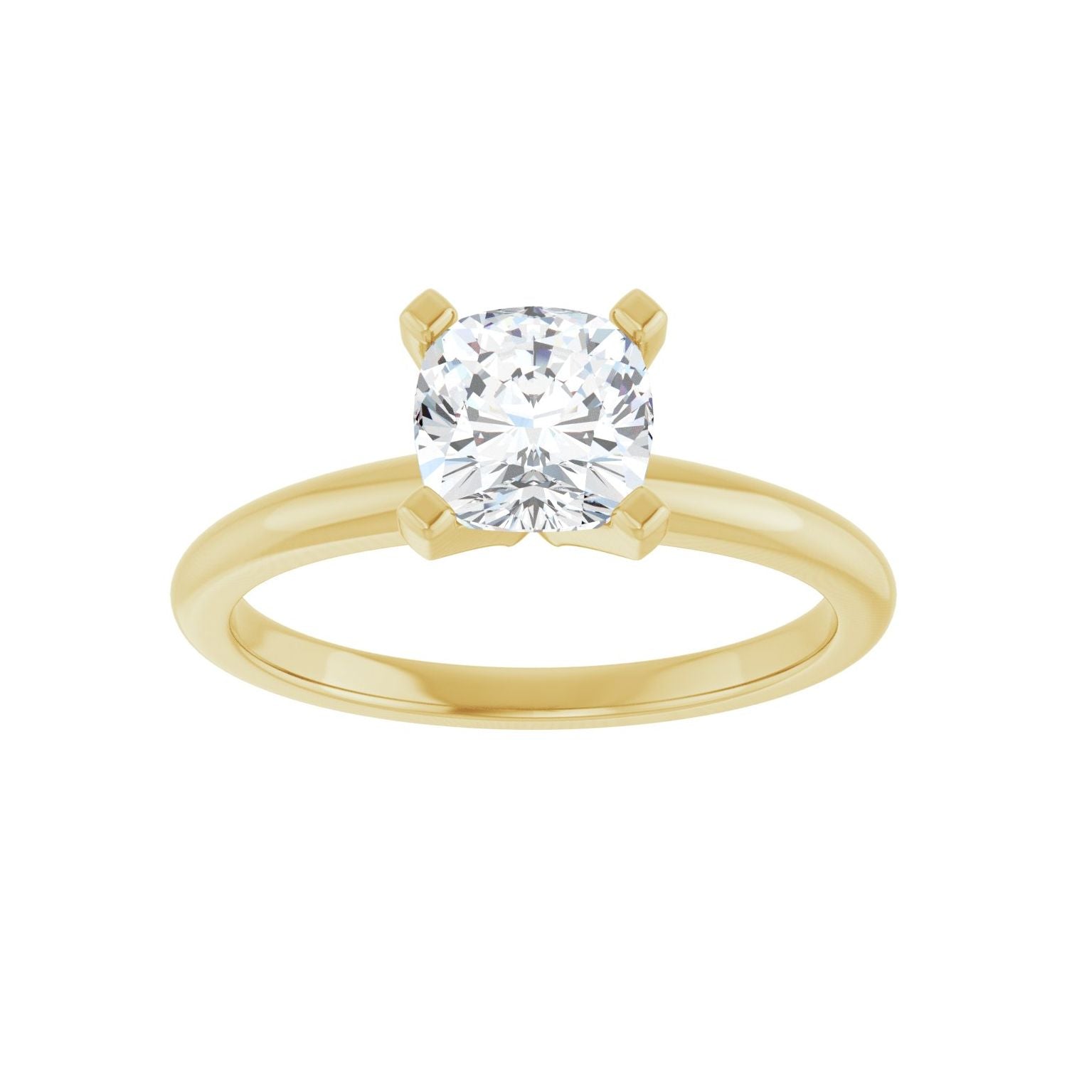 Cushion Engagement Ring | Metal Type=14K Yellow Gold | Center Stone Size=1 CT | Image 3