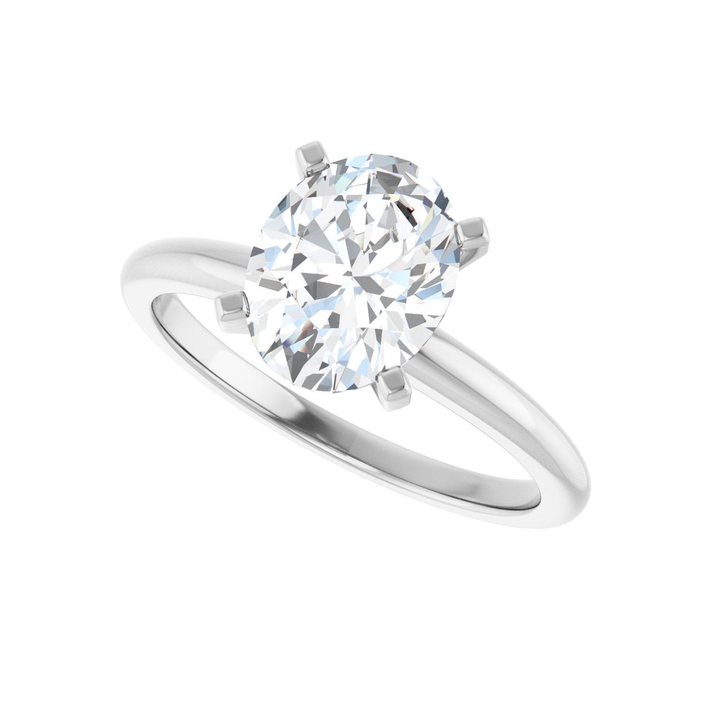 Oval Engagement Ring | Metal Type=14K White Gold | Center Stone Size=2 CT | Image 5