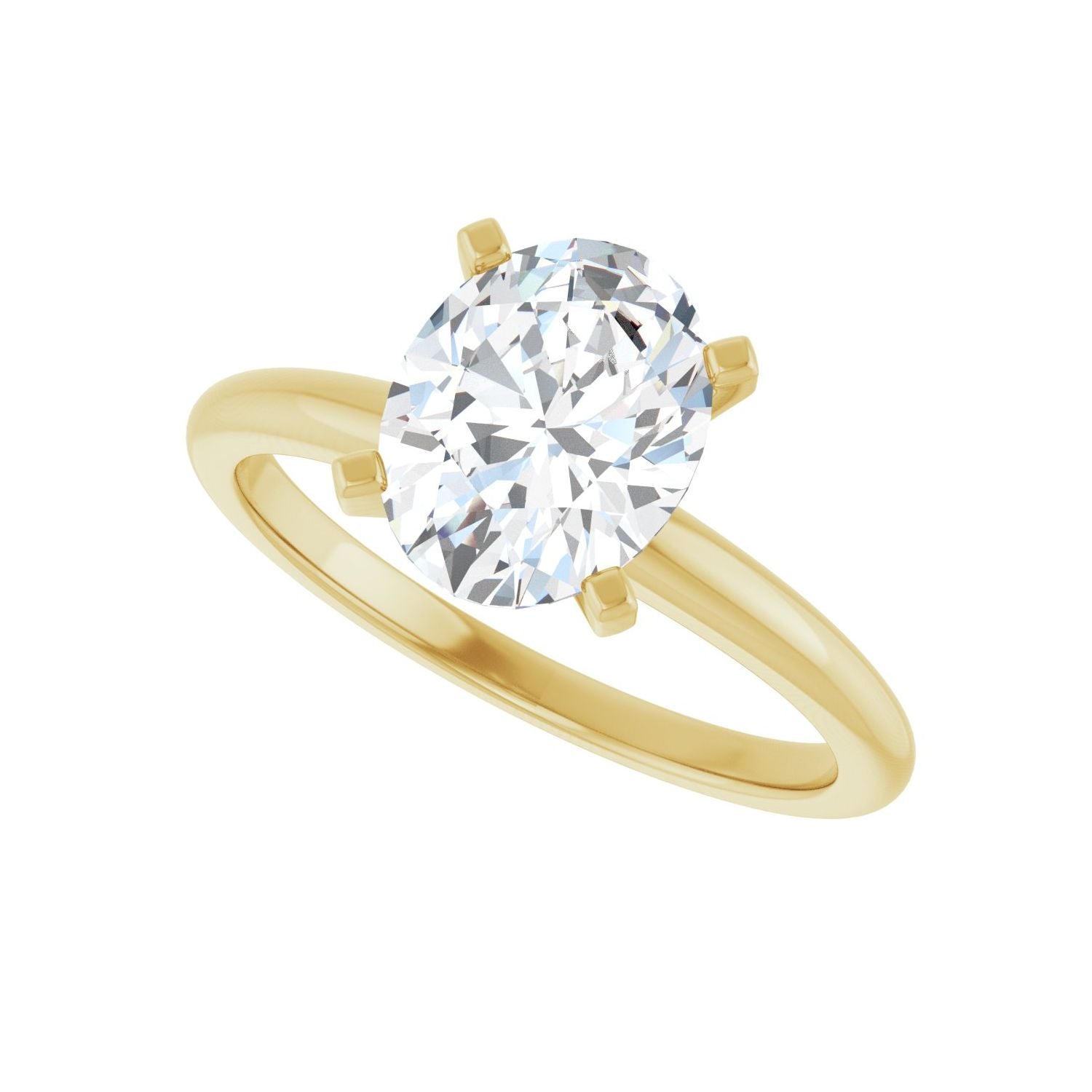 Oval Engagement Ring | Metal Type=14K Yellow Gold | Center Stone Size=2 CT | Image 5